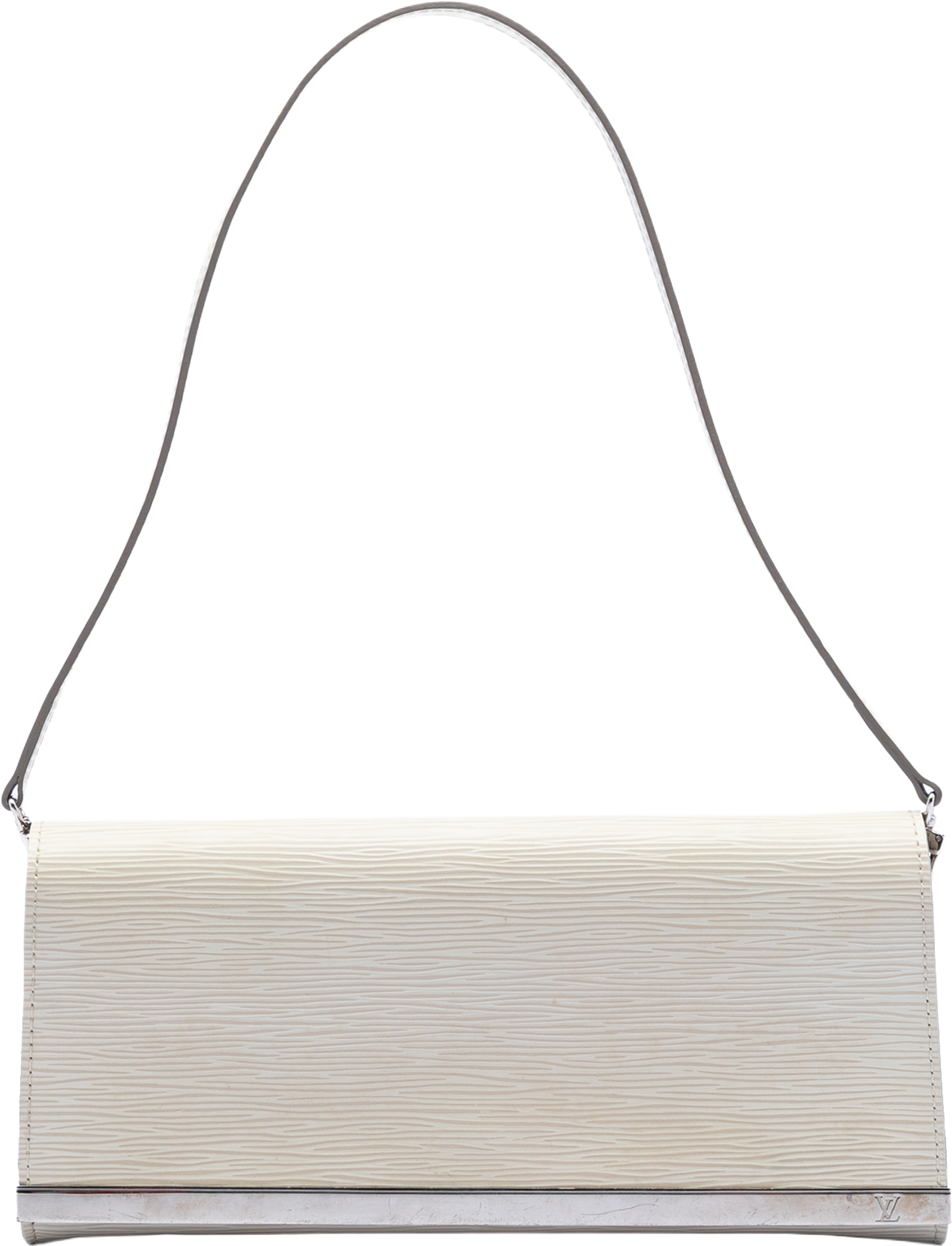 Louis Vuitton Epi Sevigne Clutch, från Luxclusif, i färgen light beige. Klicka för att öppna bilden i stort format