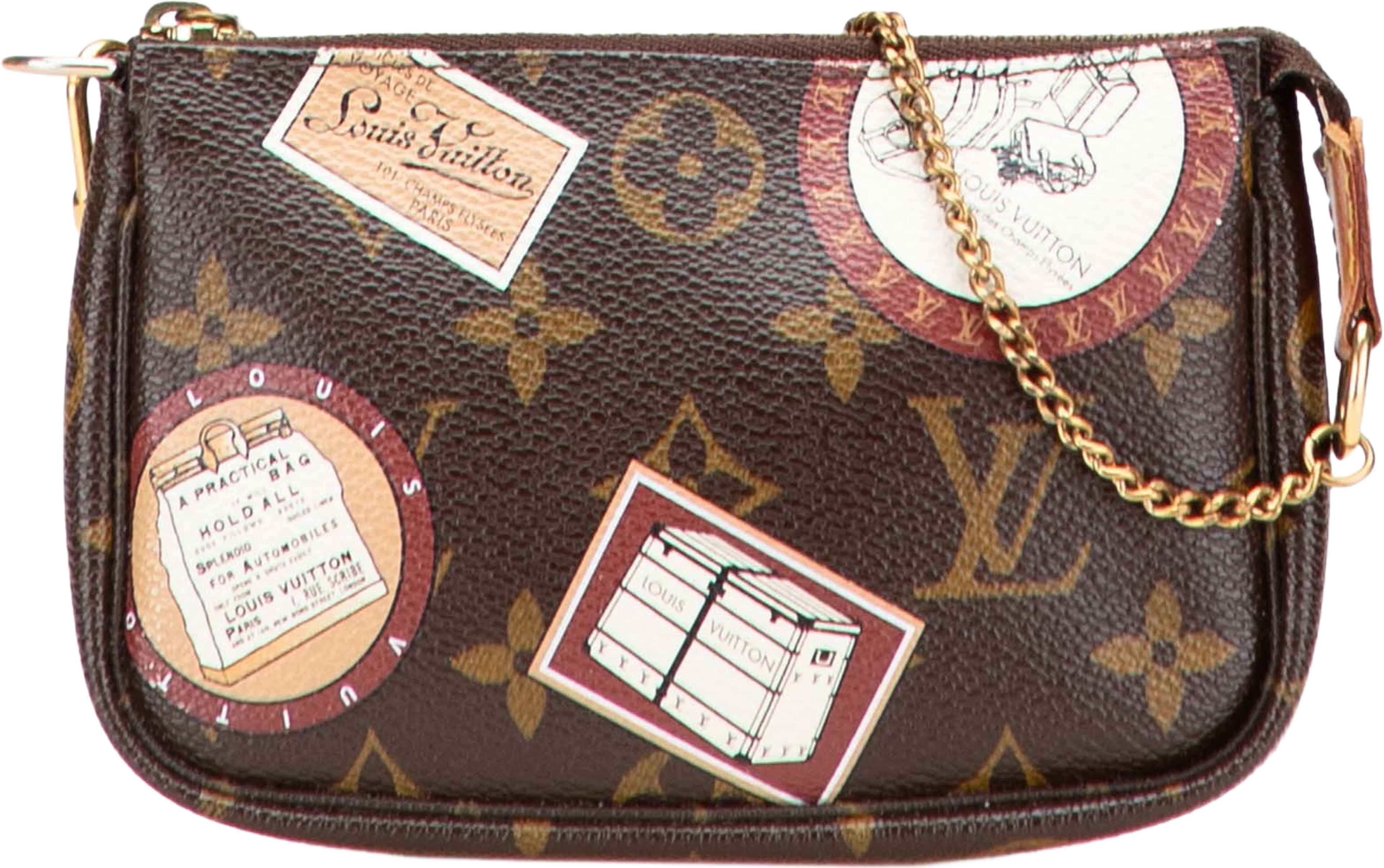 Louis Vuitton Monogram Patch Mini Pochette Accessoires, från Luxclusif, i färgen brown. Klicka för att öppna bilden i stort format