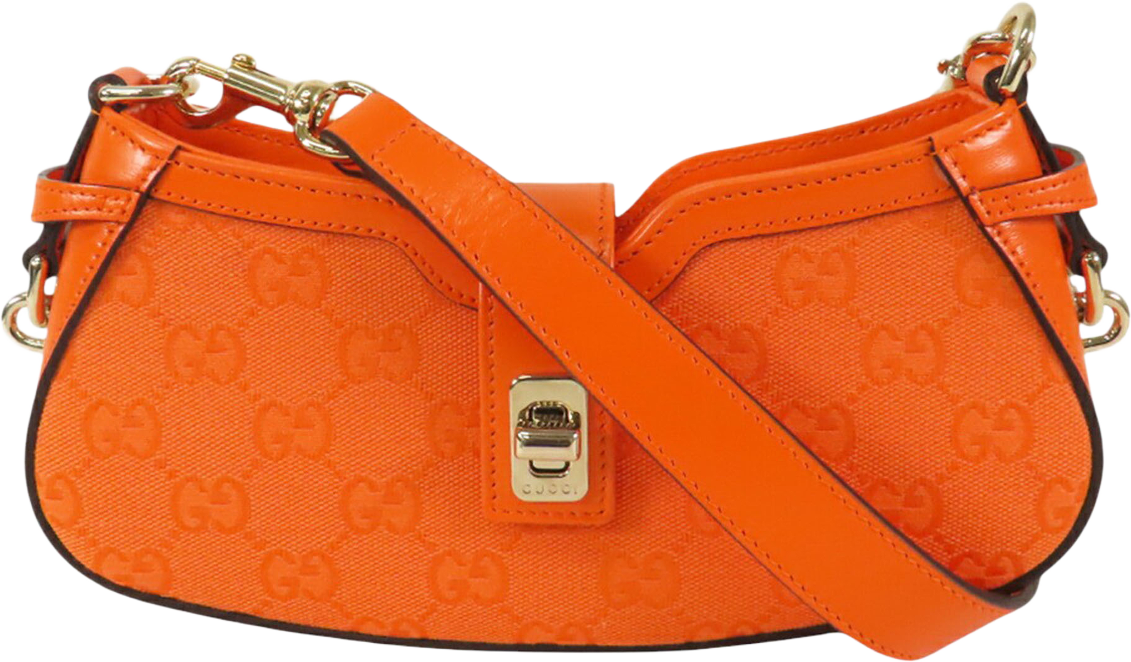 Gucci Mini Gg Canvas Moon Side Shoulder Bag, från Luxclusif, i färgen orange. Klicka för att öppna bilden i stort format