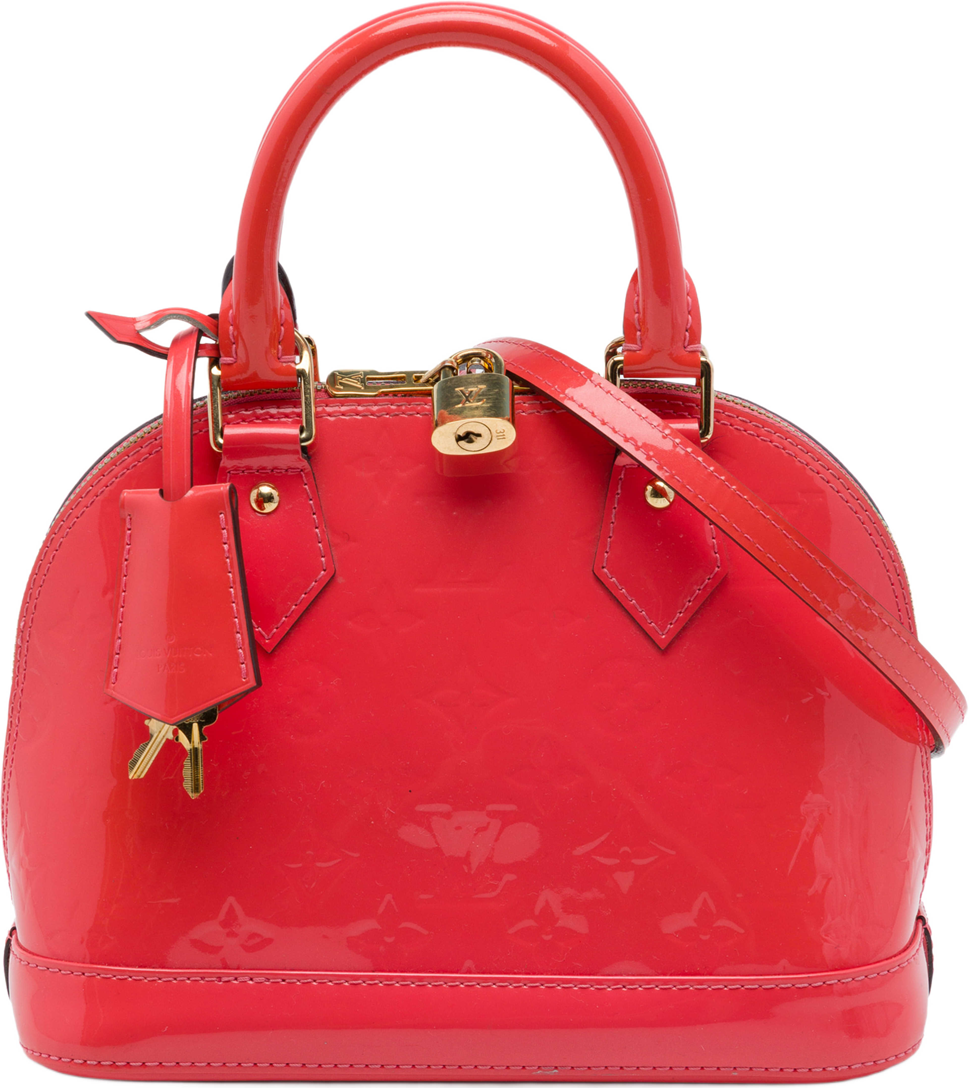 Louis Vuitton Monogram Vernis Alma Bb, från Luxclusif, i färgen rosa. Klicka för att öppna bilden i stort format