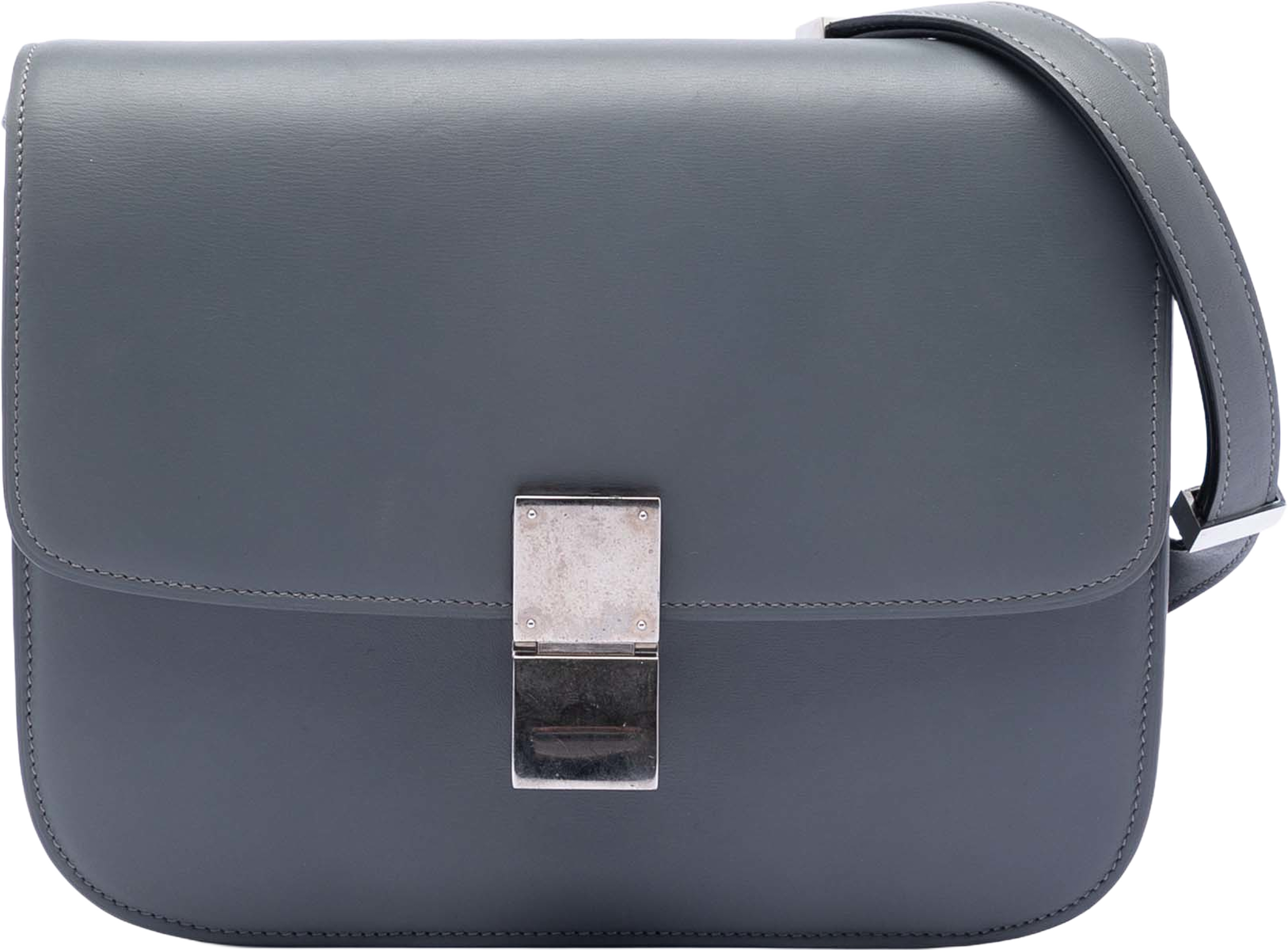 Celine Medium Calfskin Classic, från Luxclusif, i färgen dark gray. Klicka för att öppna bilden i stort format