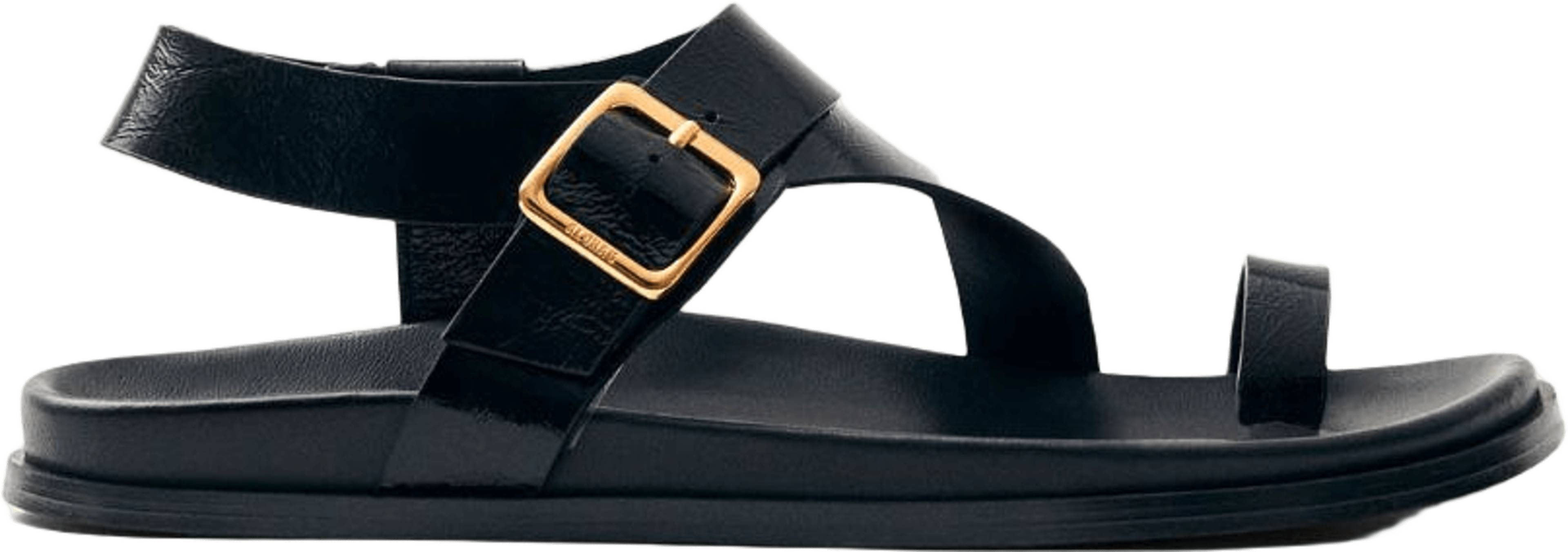 Siren Onix Black Leather Sandals