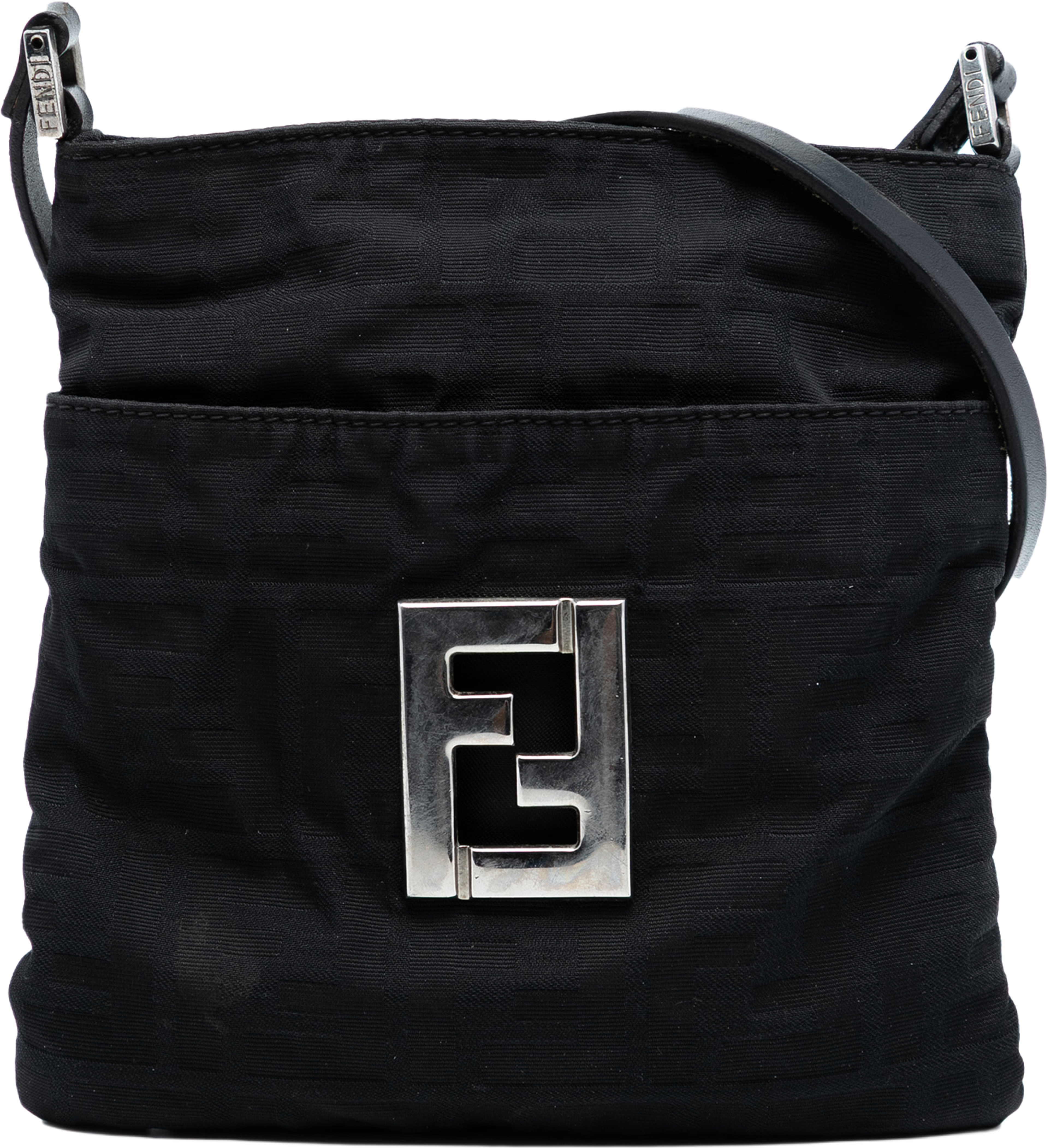 Fendi Zucca Canvas Crossbody, från Luxclusif, i färgen black. Klicka för att öppna bilden i stort format