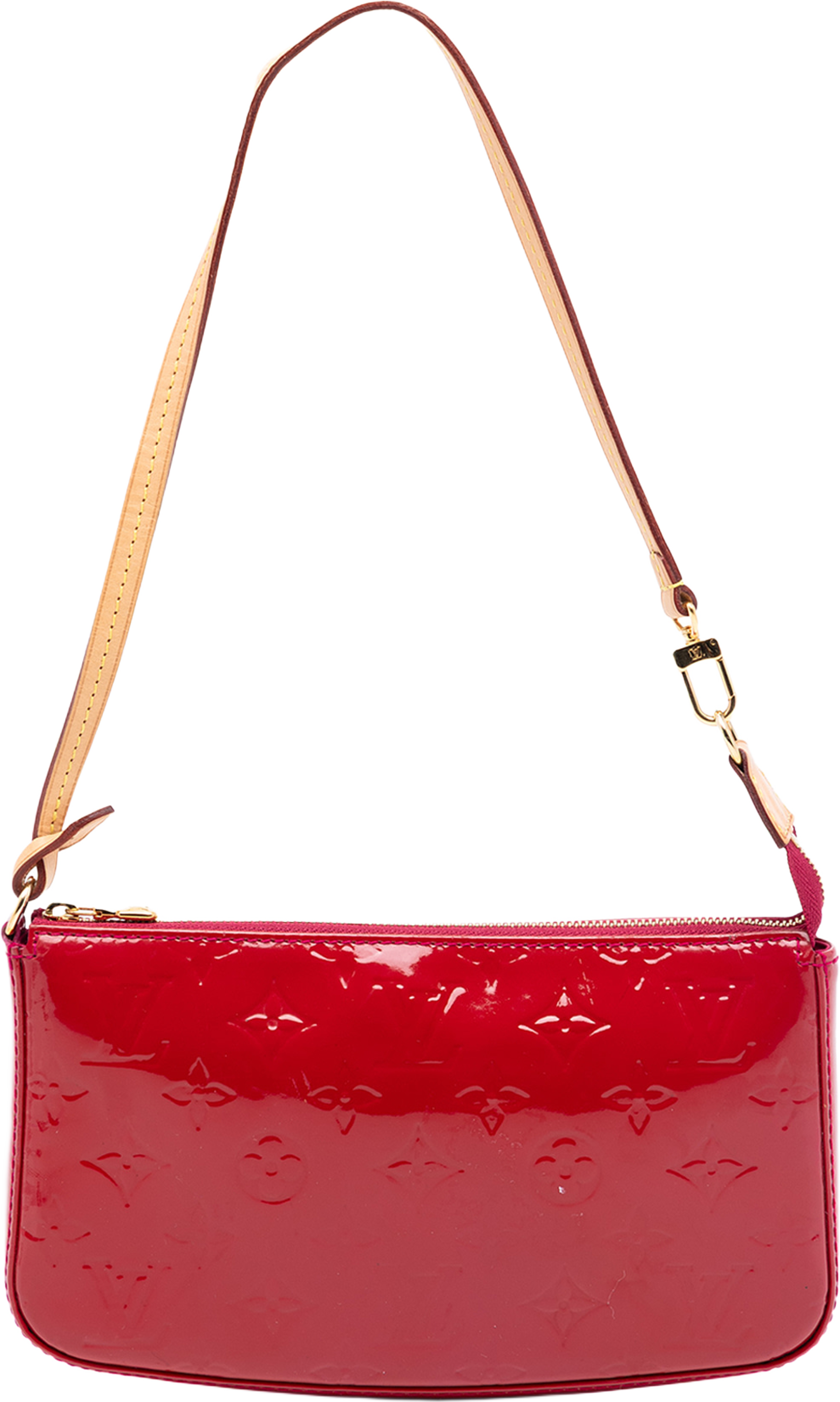Louis Vuitton Monogram Vernis Pochette Accessoires, från Luxclusif, i färgen red. Klicka för att öppna bilden i stort format