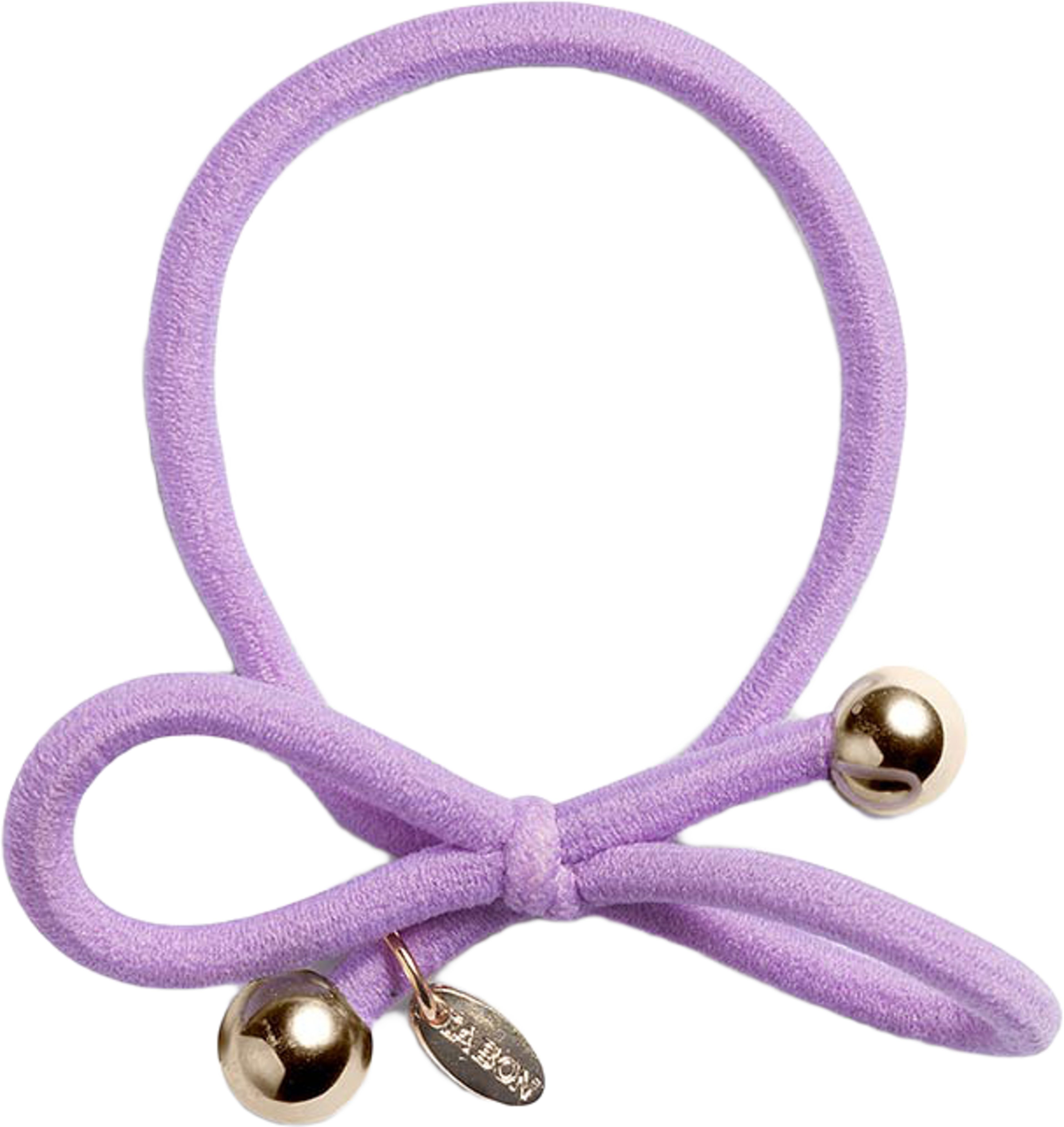 Hair Tie with Gold Bead - Lilac