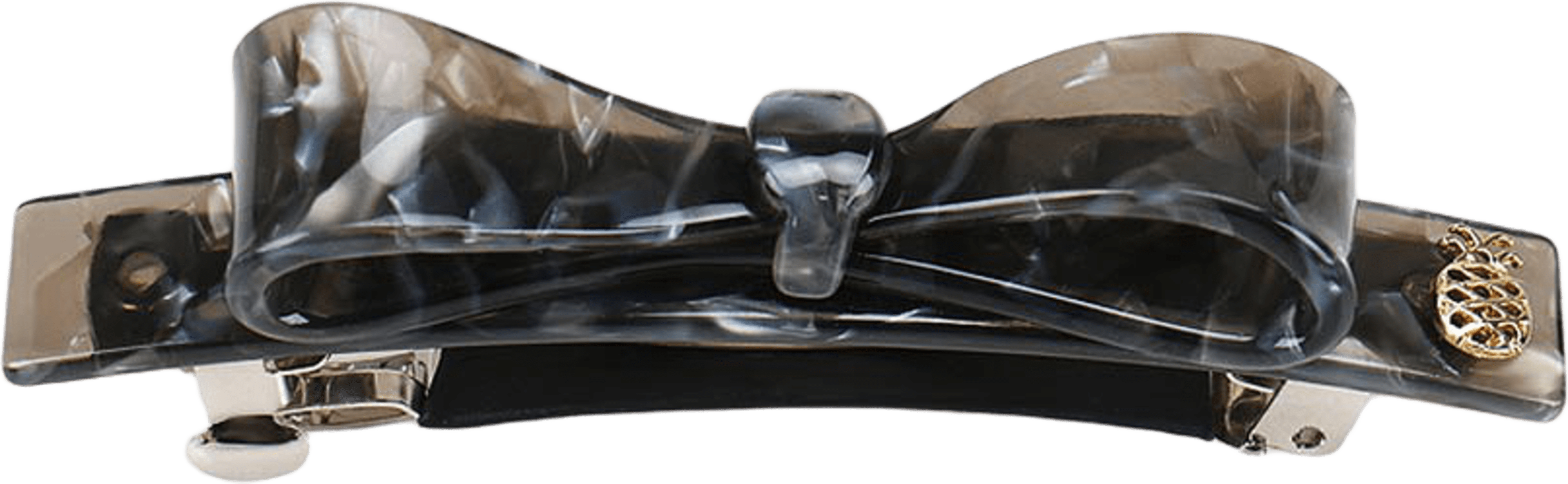 Bow Clip - Grey Marble