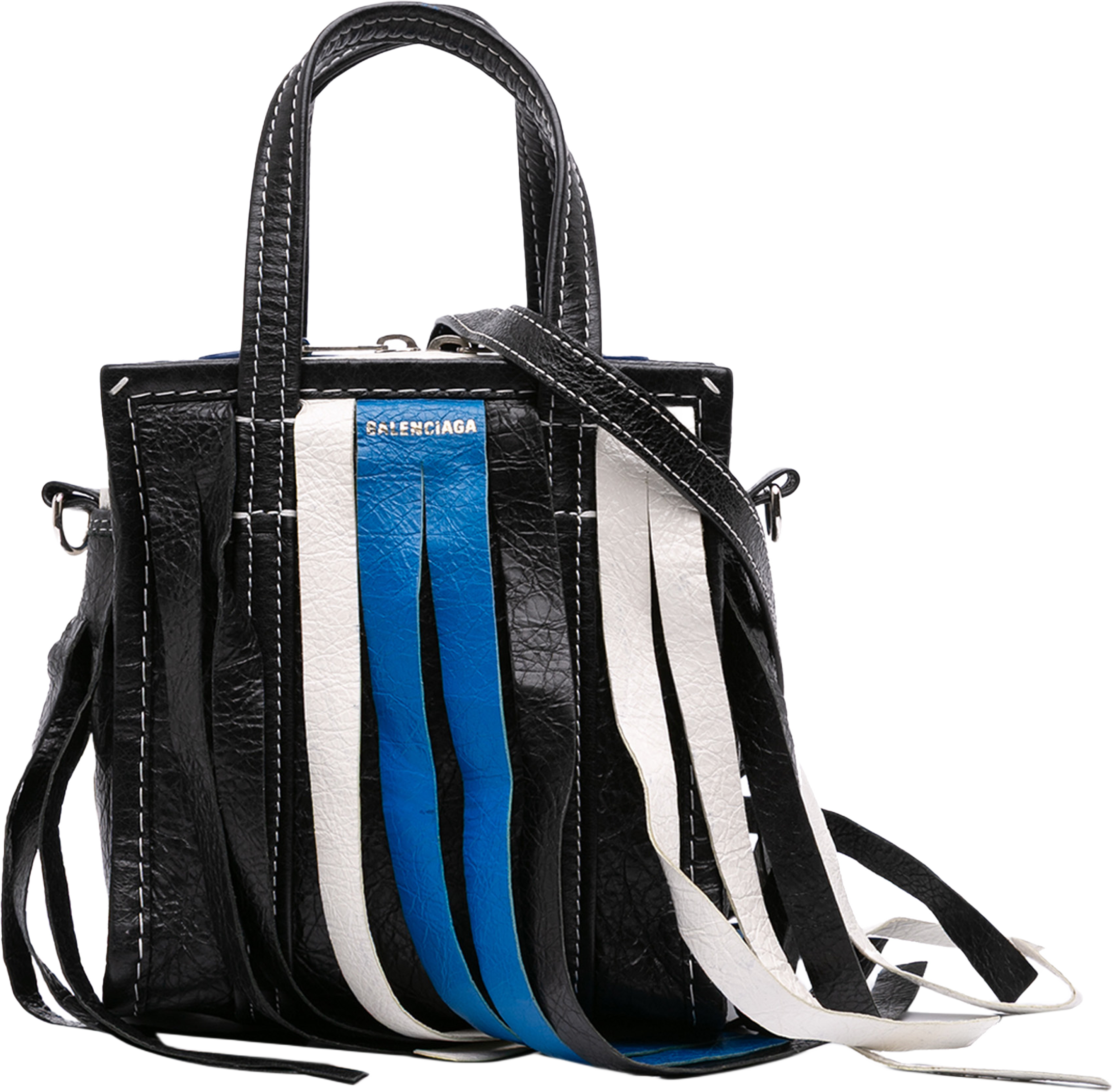 Balenciaga Xxs Lambskin Fringe Bazar Shopper Satchel, från Luxclusif, i färgen black. Klicka för att öppna bilden i stort format