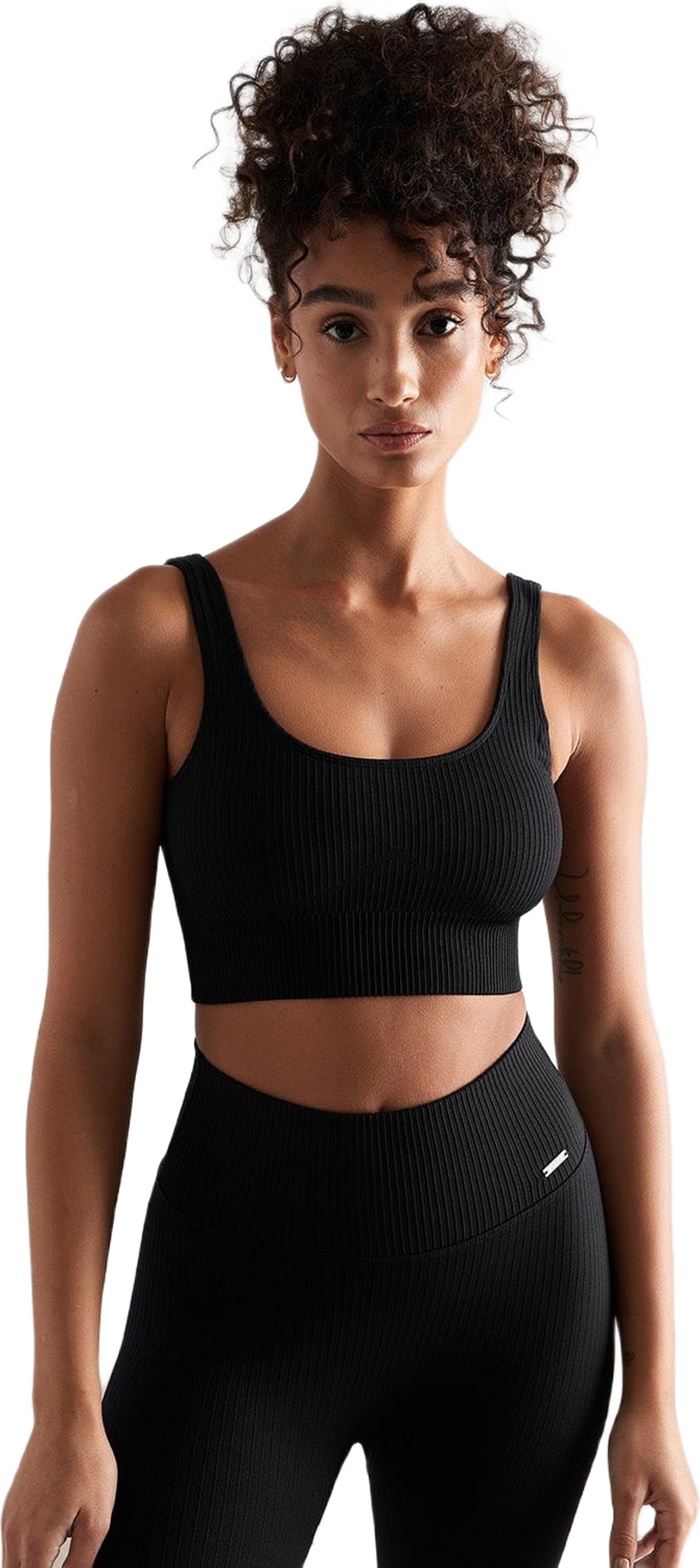 Black Ribbed Seamless Bra