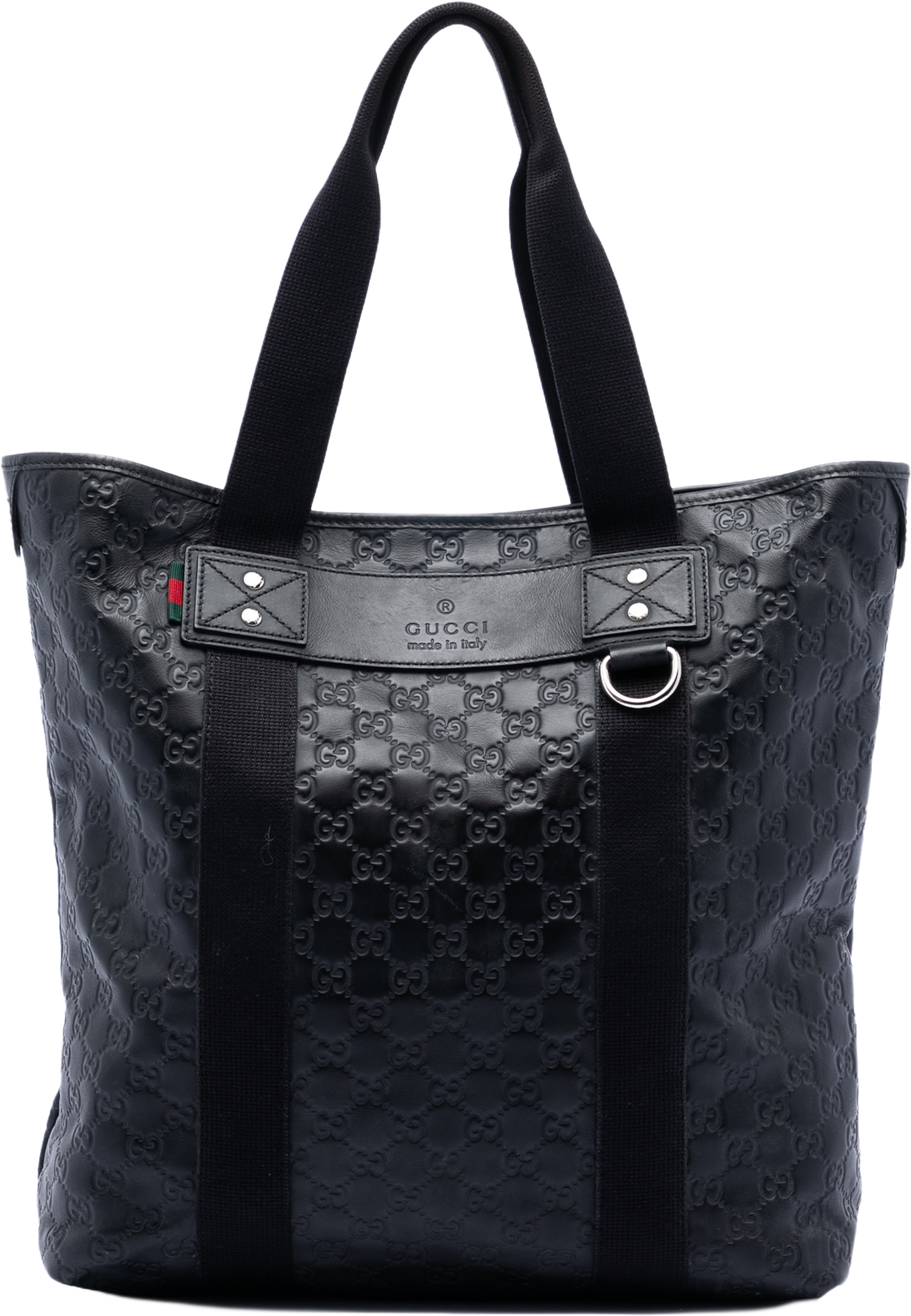 Gucci Guccissima Web Tote, från Luxclusif, i färgen black. Klicka för att öppna bilden i stort format