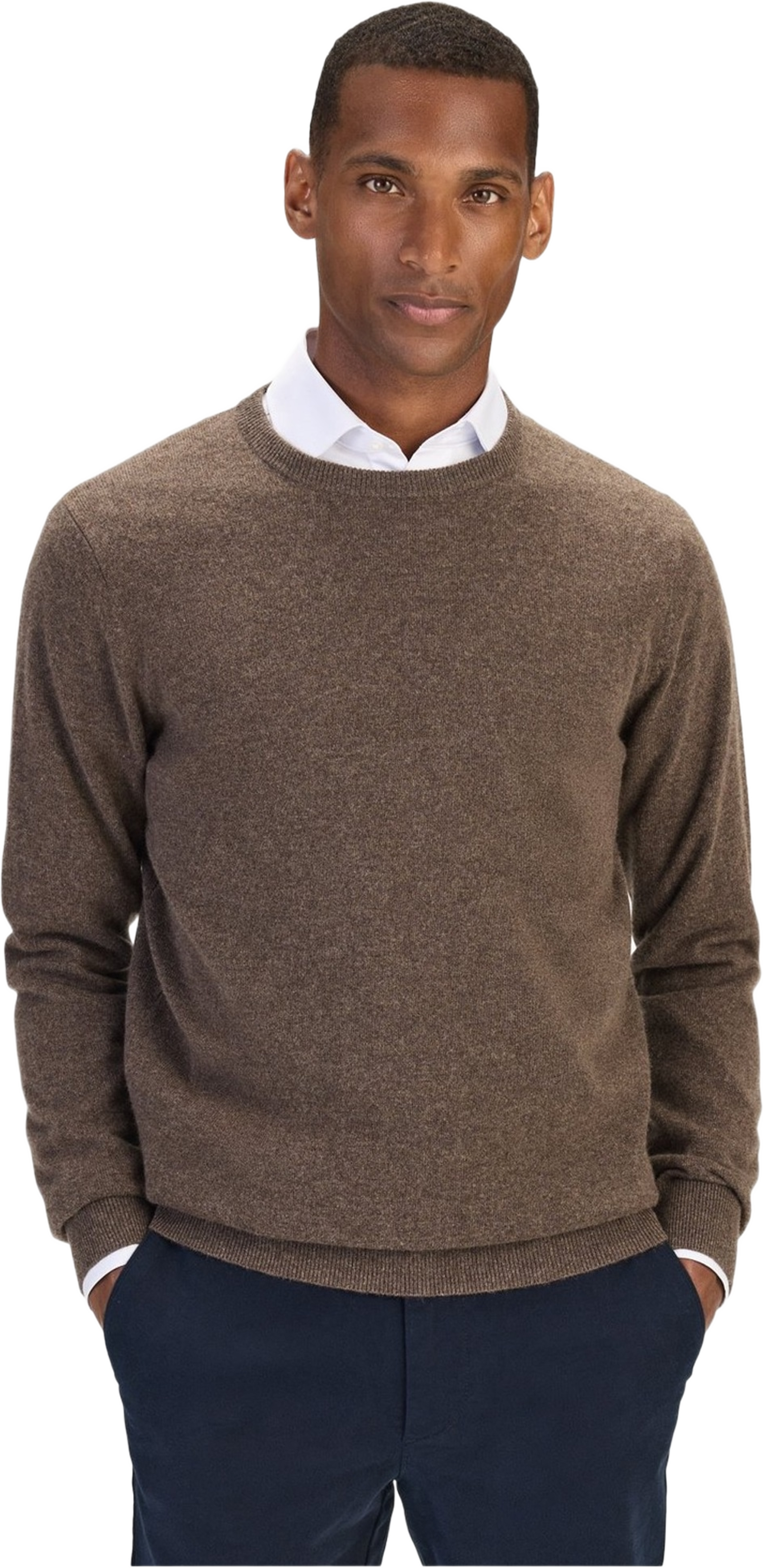 Pure Cashmere Crew Neck Sweater (franke), från John Henric, i färgen brown. Klicka för att öppna bilden i stort format