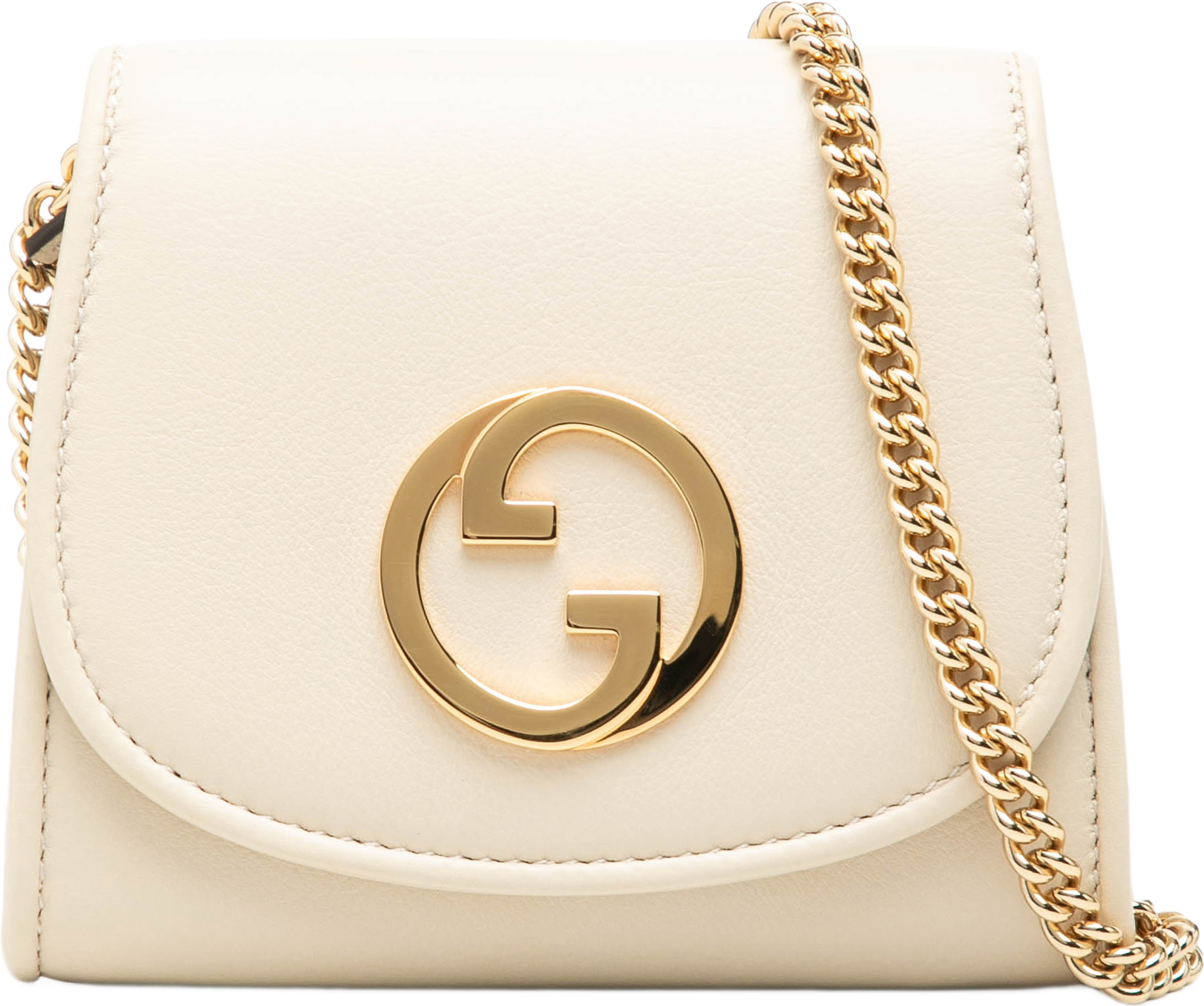 Gucci Medium Calfskin Blondie Wallet On Chain, från Luxclusif, i färgen vit. Klicka för att öppna bilden i stort format