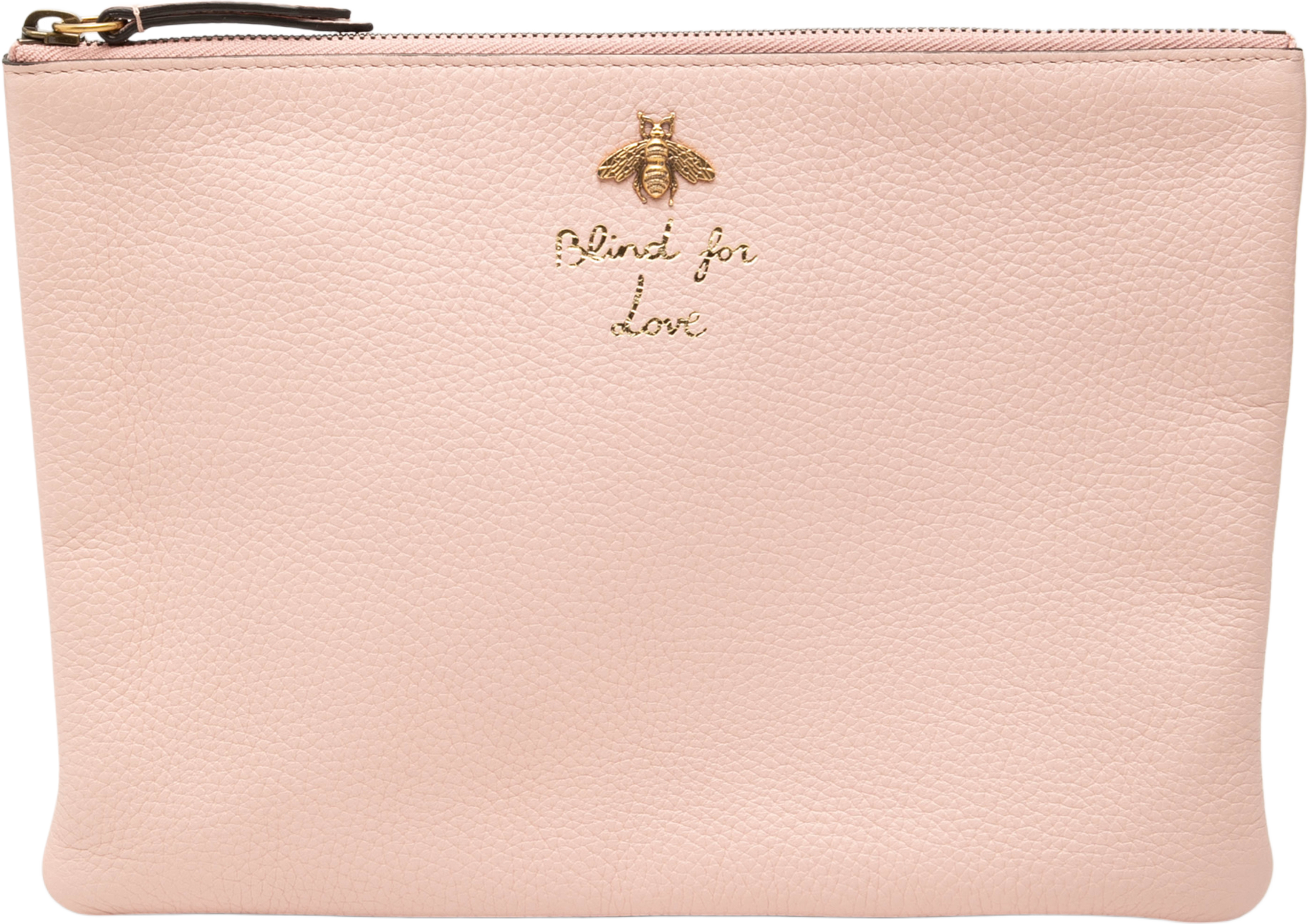 Gucci Leather Blind For Love Clutch, från Luxclusif, i färgen pink. Klicka för att öppna bilden i stort format