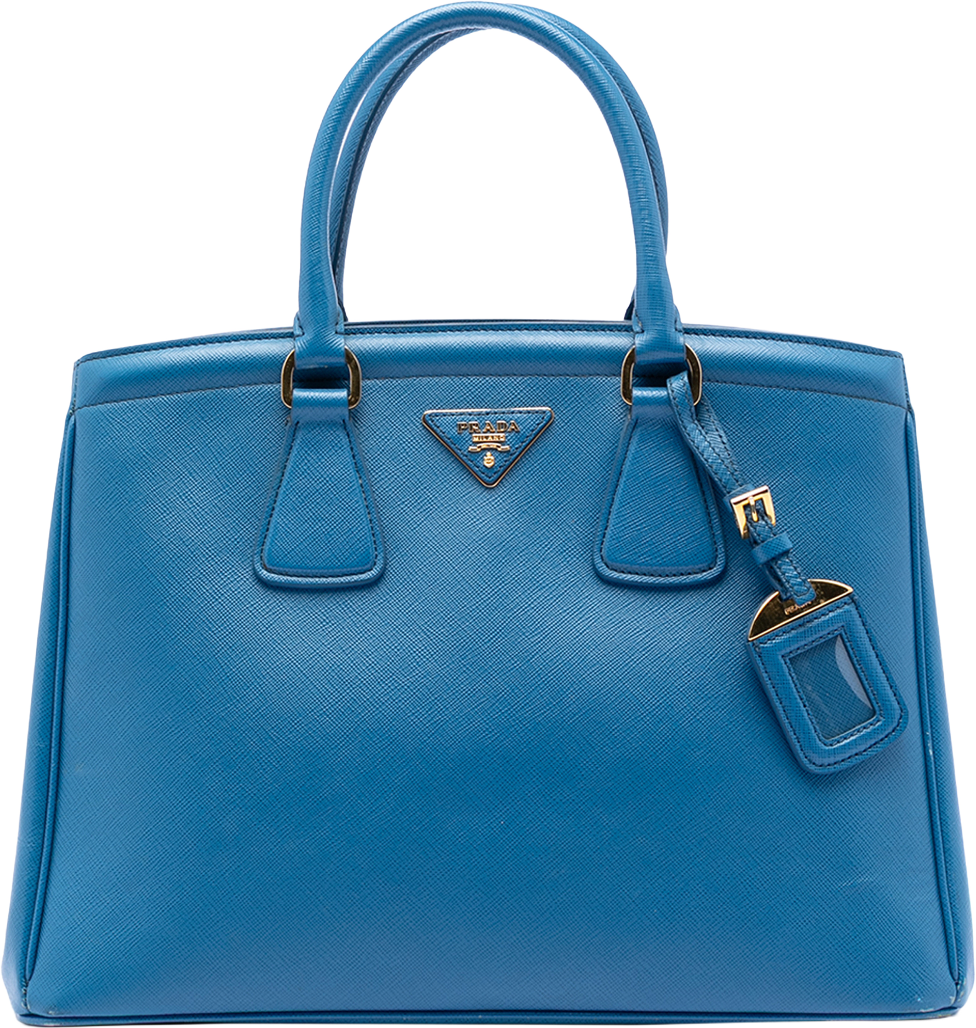 Prada Saffiano Lux Parabole Tote, från Luxclusif, i färgen blue. Klicka för att öppna bilden i stort format