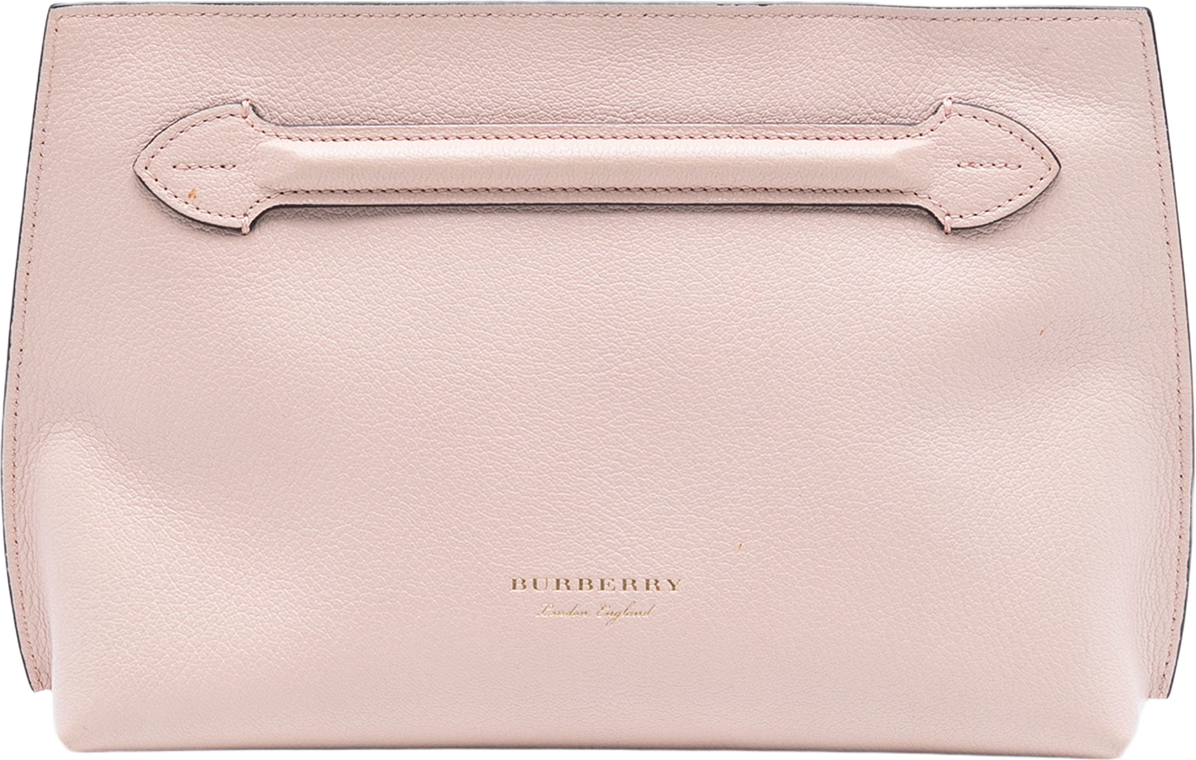 Burberry Leather Pendleton Clutch, från Luxclusif, i färgen light pink. Klicka för att öppna bilden i stort format
