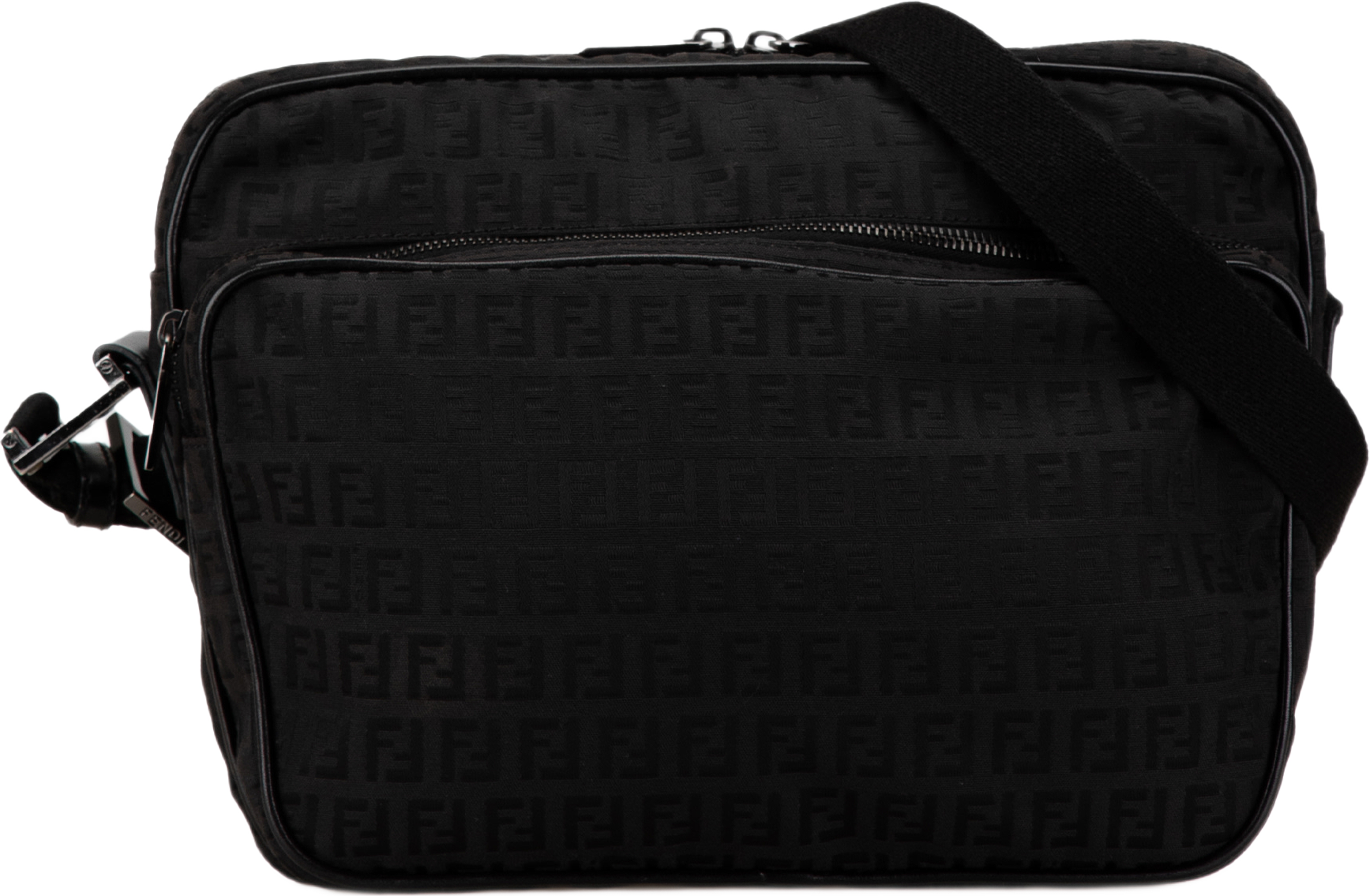 Fendi Zucchino Canvas Crossbody, från Luxclusif, i färgen black. Klicka för att öppna bilden i stort format