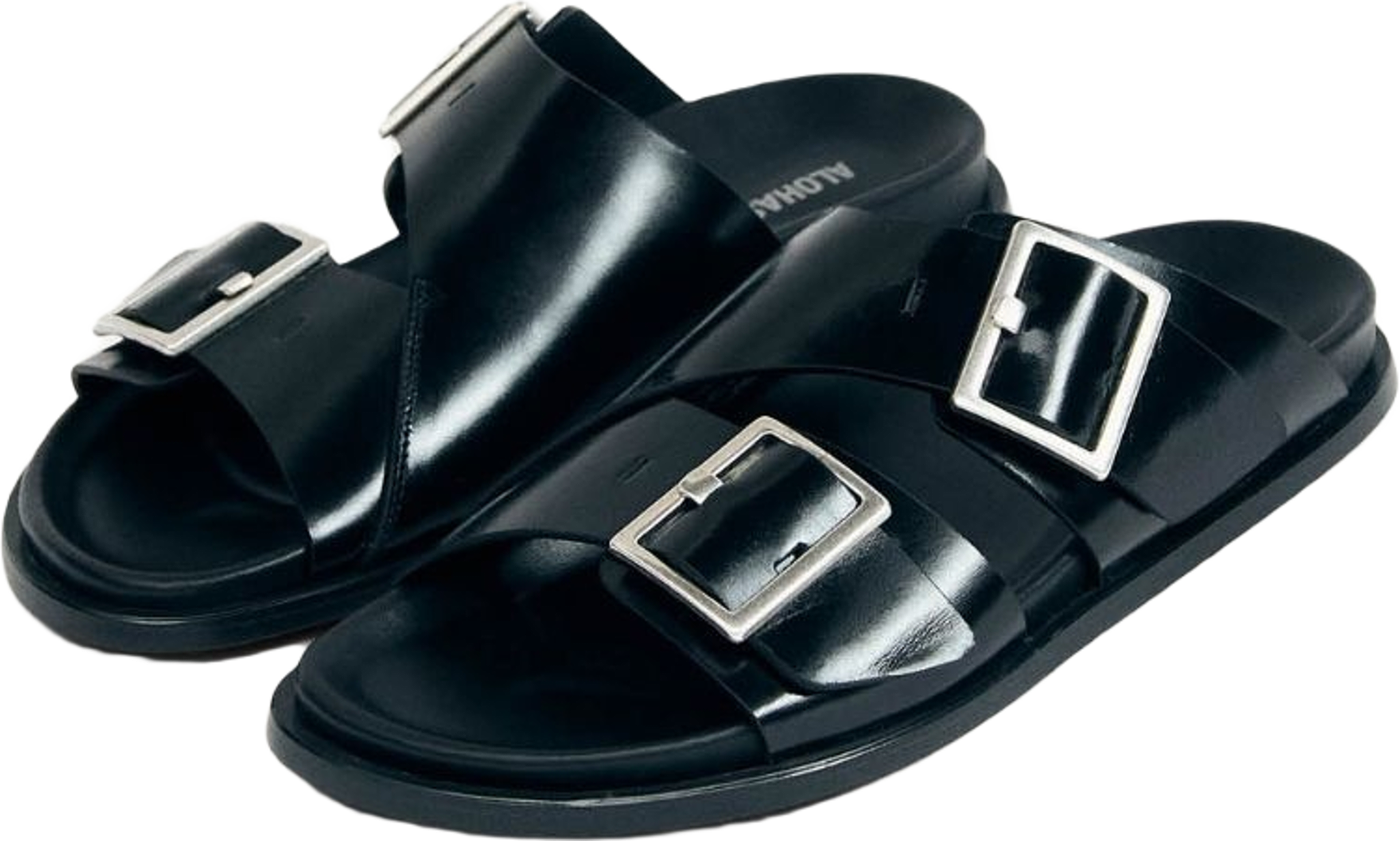 Alba Black Leather Sandals