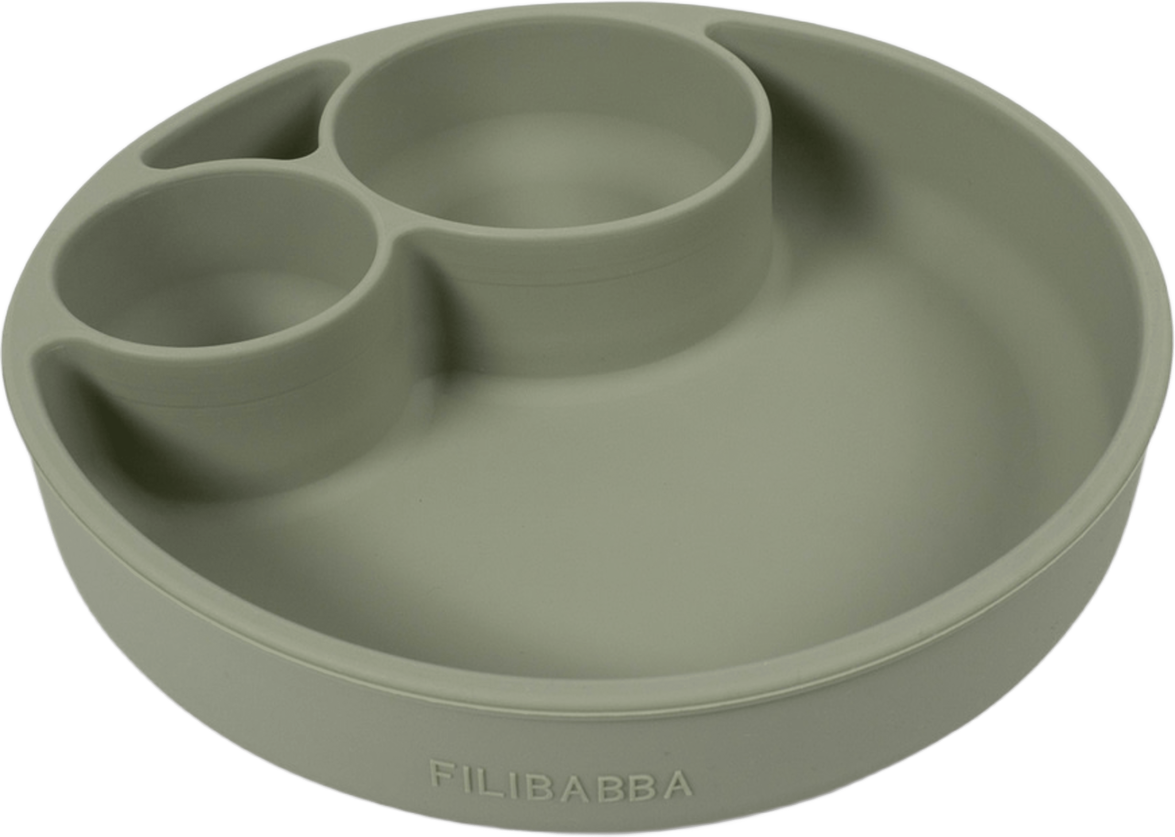 Silicone Divided Plate, från Filibabba, i färgen green. Klicka för att öppna bilden i stort format