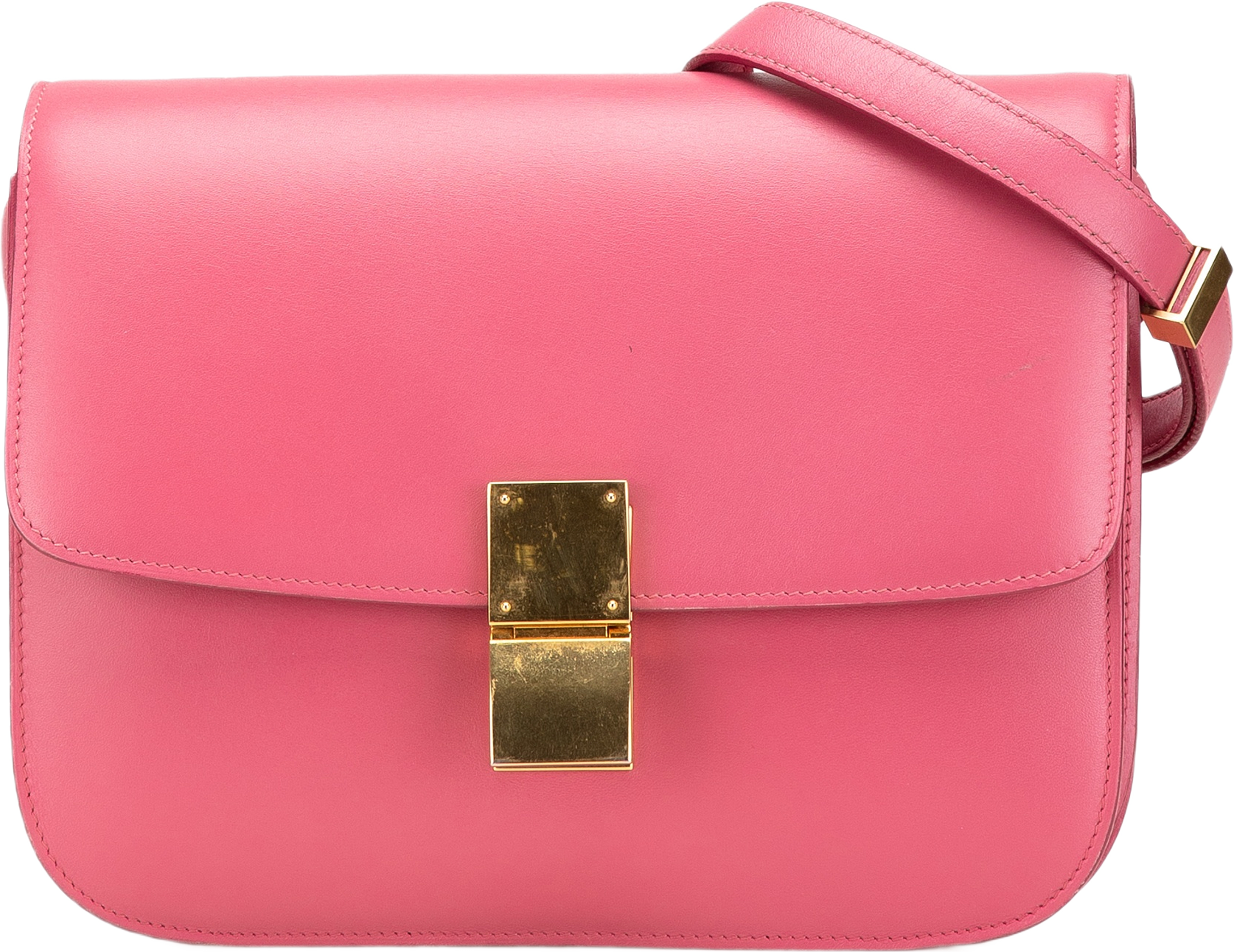 Celine Medium Calfskin Classic Box, från Luxclusif, i färgen blush. Klicka för att öppna bilden i stort format