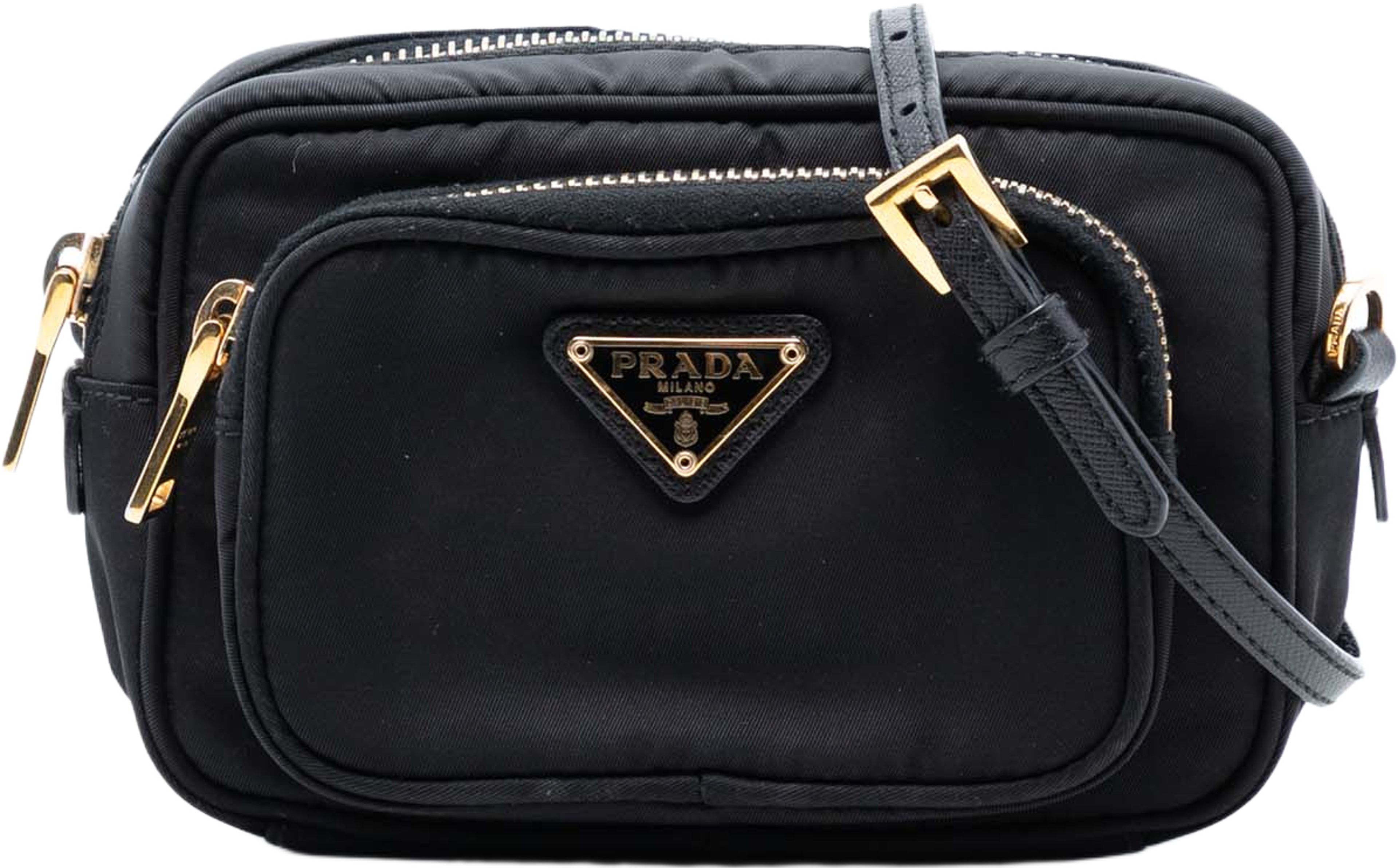 Prada Tessuto Camera Bag, från Luxclusif, i färgen black. Klicka för att öppna bilden i stort format