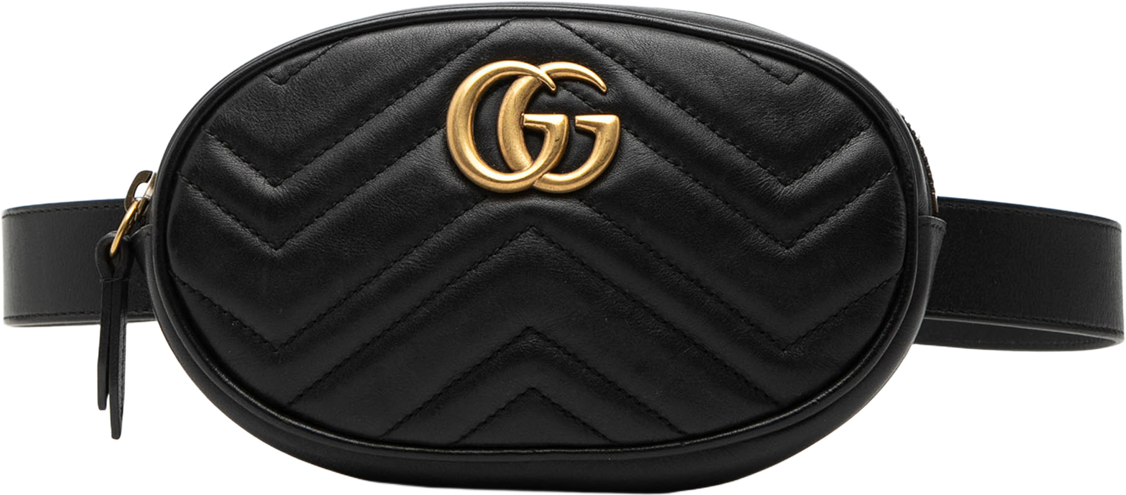 Gucci Gg Marmont Matelasse Leather Belt Bag, från Luxclusif, i färgen black. Klicka för att öppna bilden i stort format