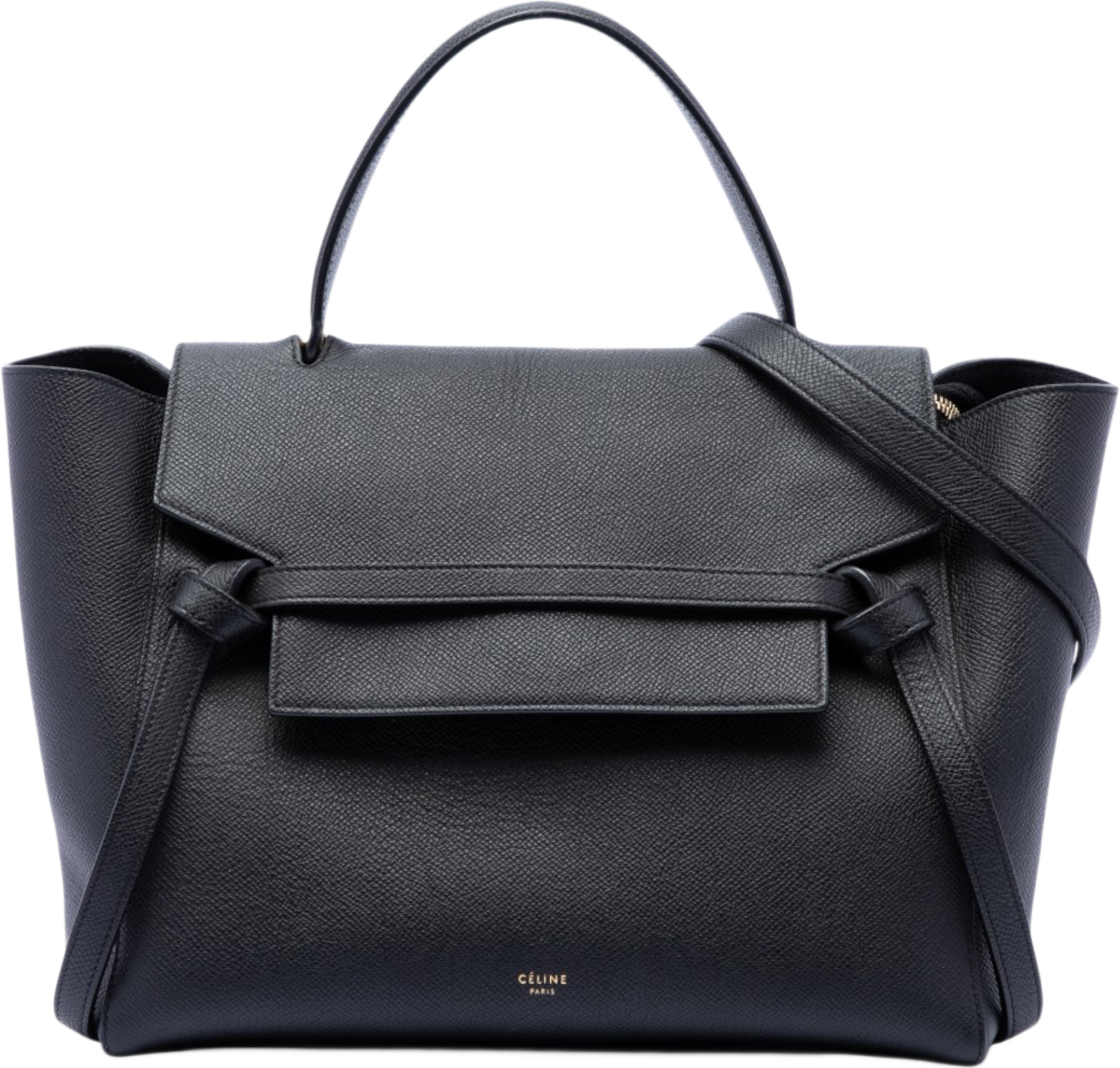 Celine Mini Grained Calfskin Belt Bag, från Luxclusif, i färgen black. Klicka för att öppna bilden i stort format