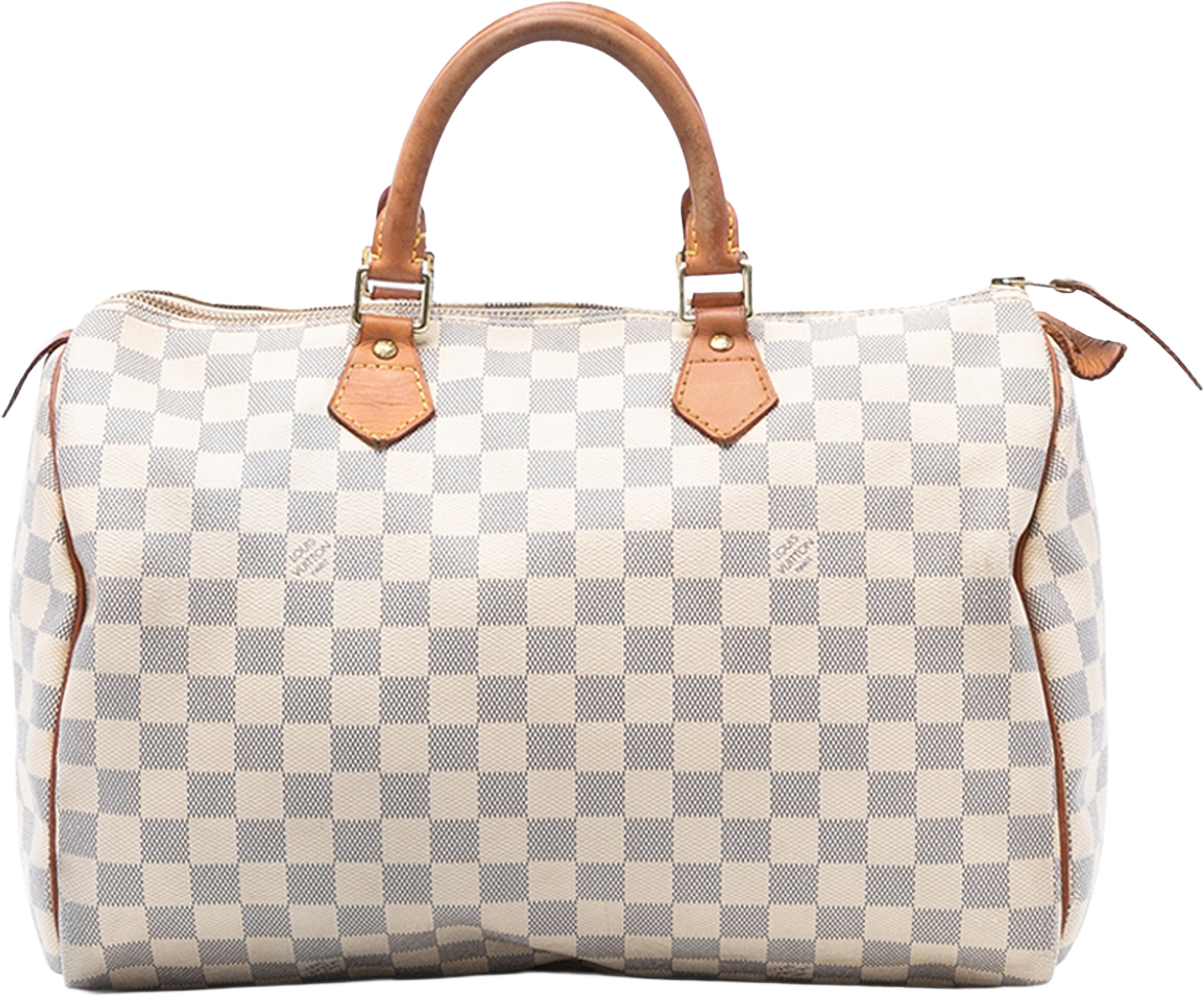Louis Vuitton Damier Azur Speedy 35, från Luxclusif, i färgen white. Klicka för att öppna bilden i stort format