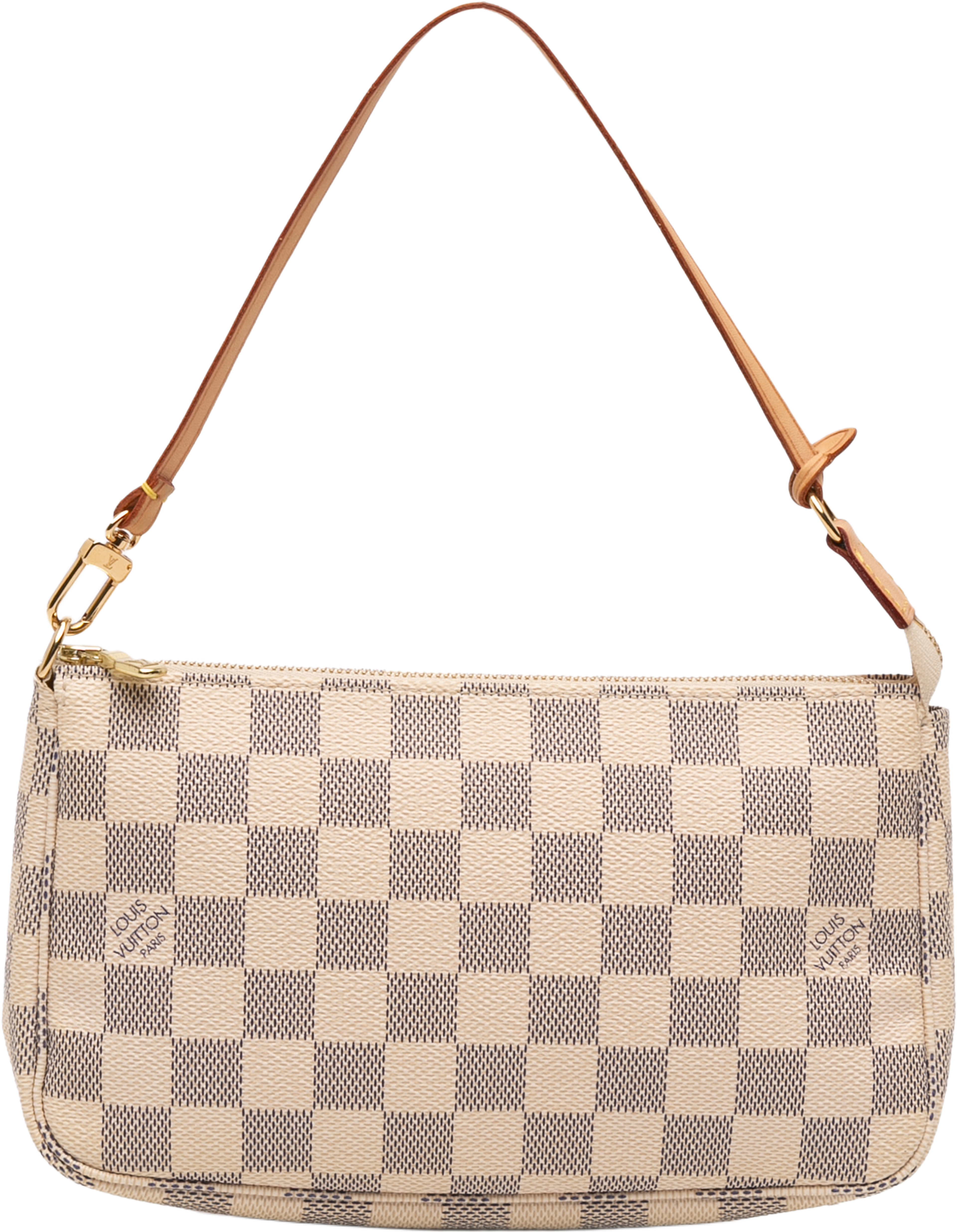 Louis Vuitton Damier Azur Pochette Accessoires, från Luxclusif, i färgen white. Klicka för att öppna bilden i stort format