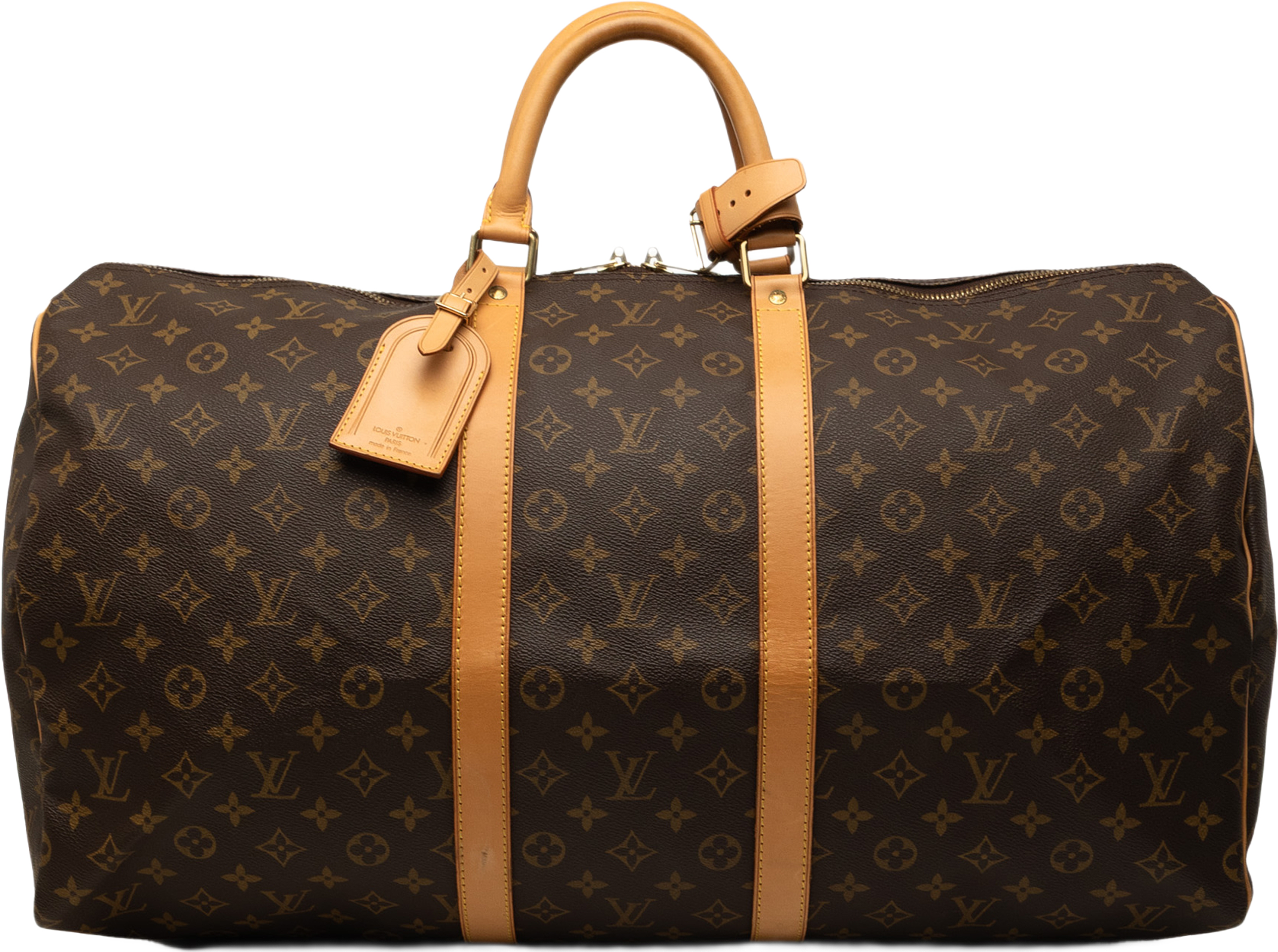 Louis Vuitton Monogram Keepall 55, från Luxclusif, i färgen brun. Klicka för att öppna bilden i stort format