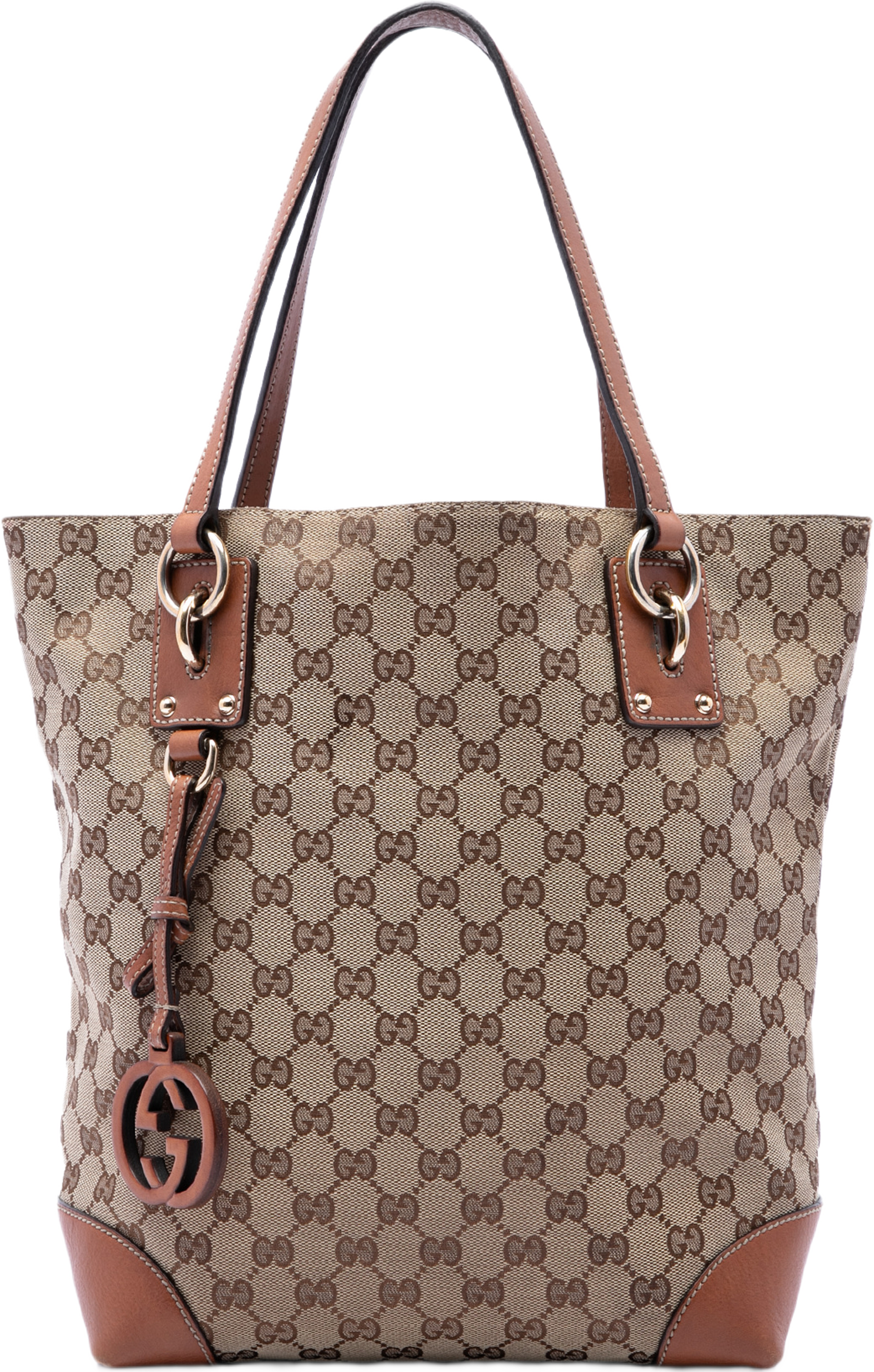Gucci Gg Canvas Gg Charm Tote, från Luxclusif, i färgen brun. Klicka för att öppna bilden i stort format