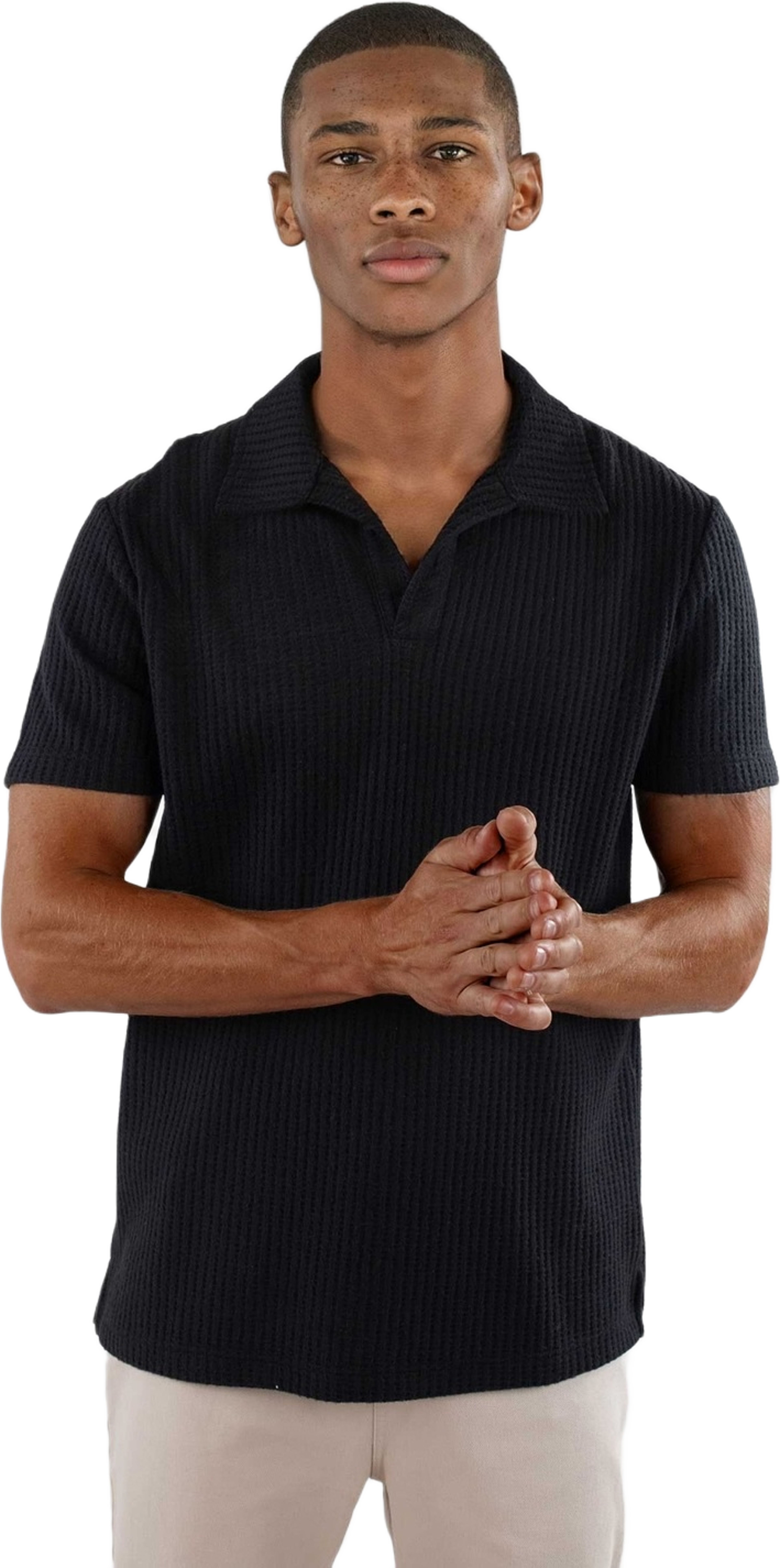 Nelson Knitted Polo - Black