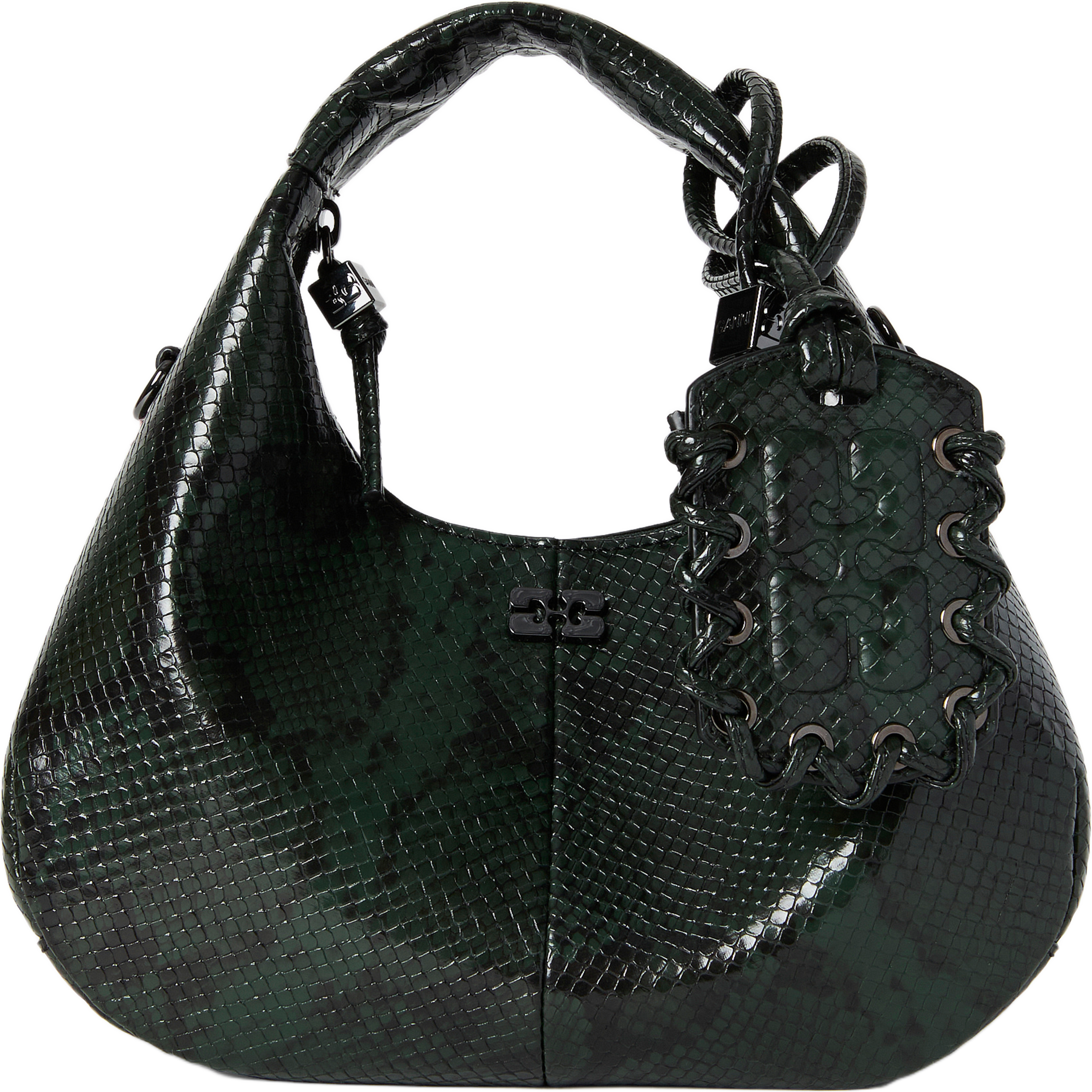 Hobo Mini Snake, från GANNI, i färgen Garden Topiary. Klicka för att öppna bilden i stort format