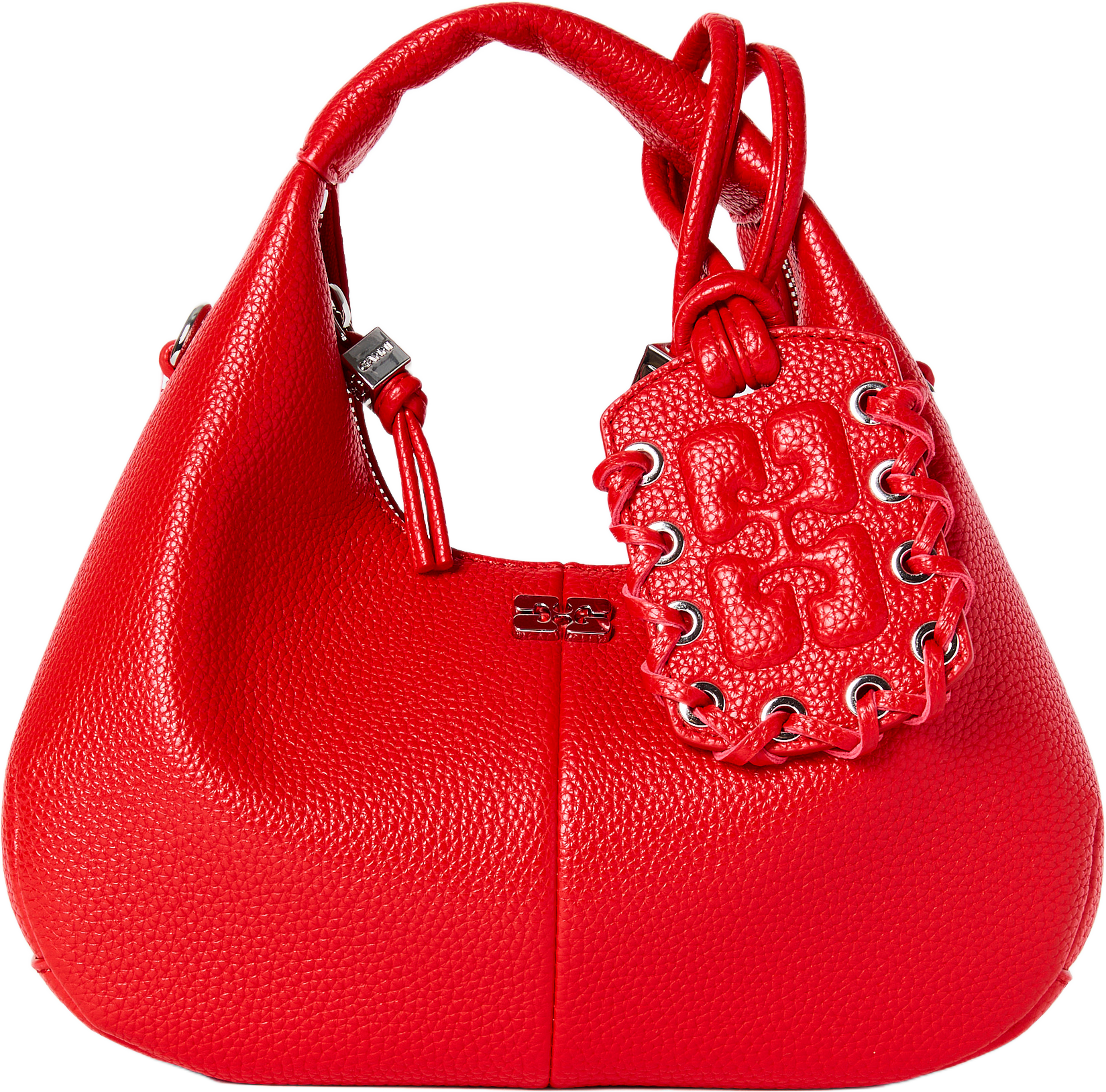 Hobo Mini Grained, från GANNI, i färgen Goji Berry. Klicka för att öppna bilden i stort format