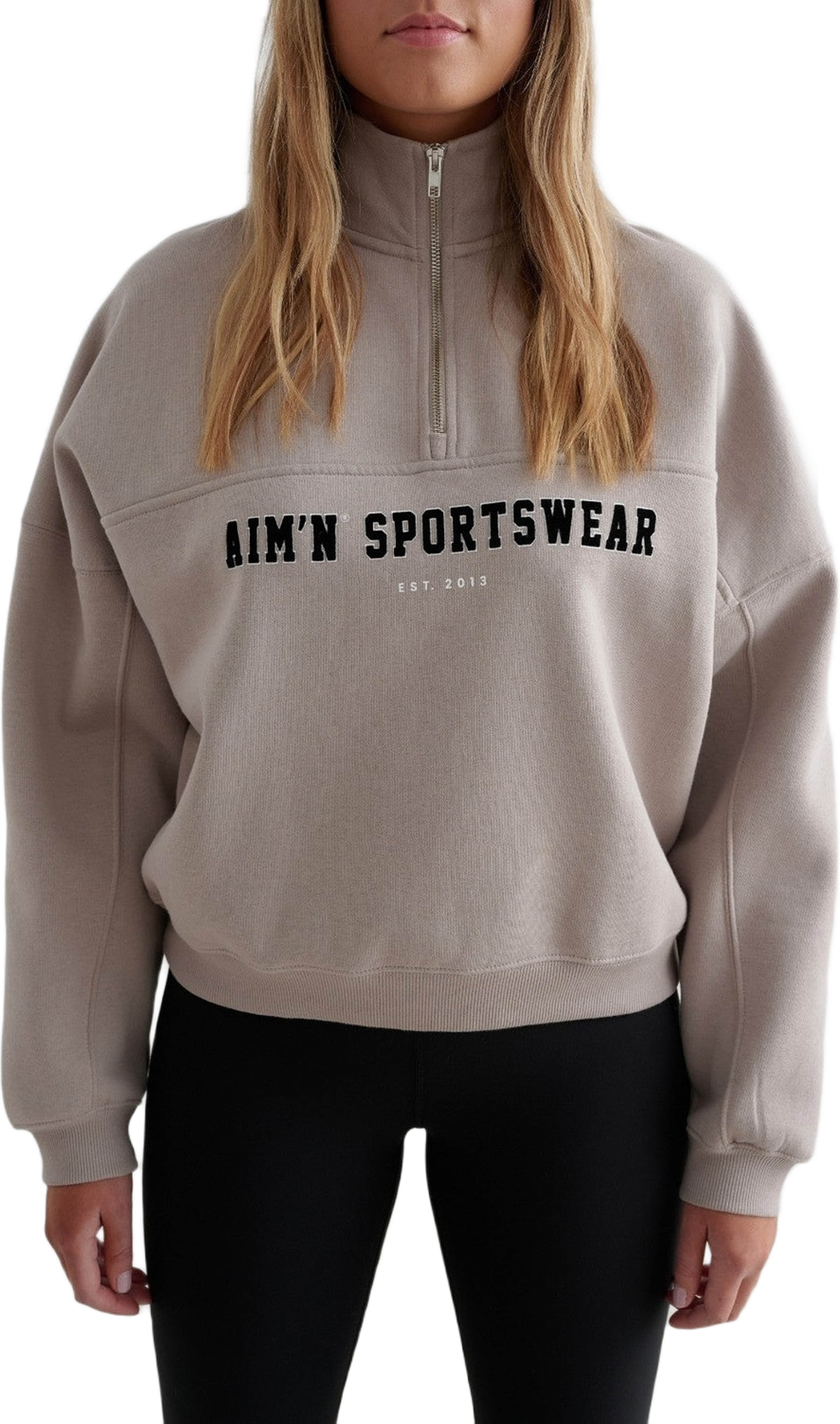 Dark Clay Varsity Sweat Half Zip