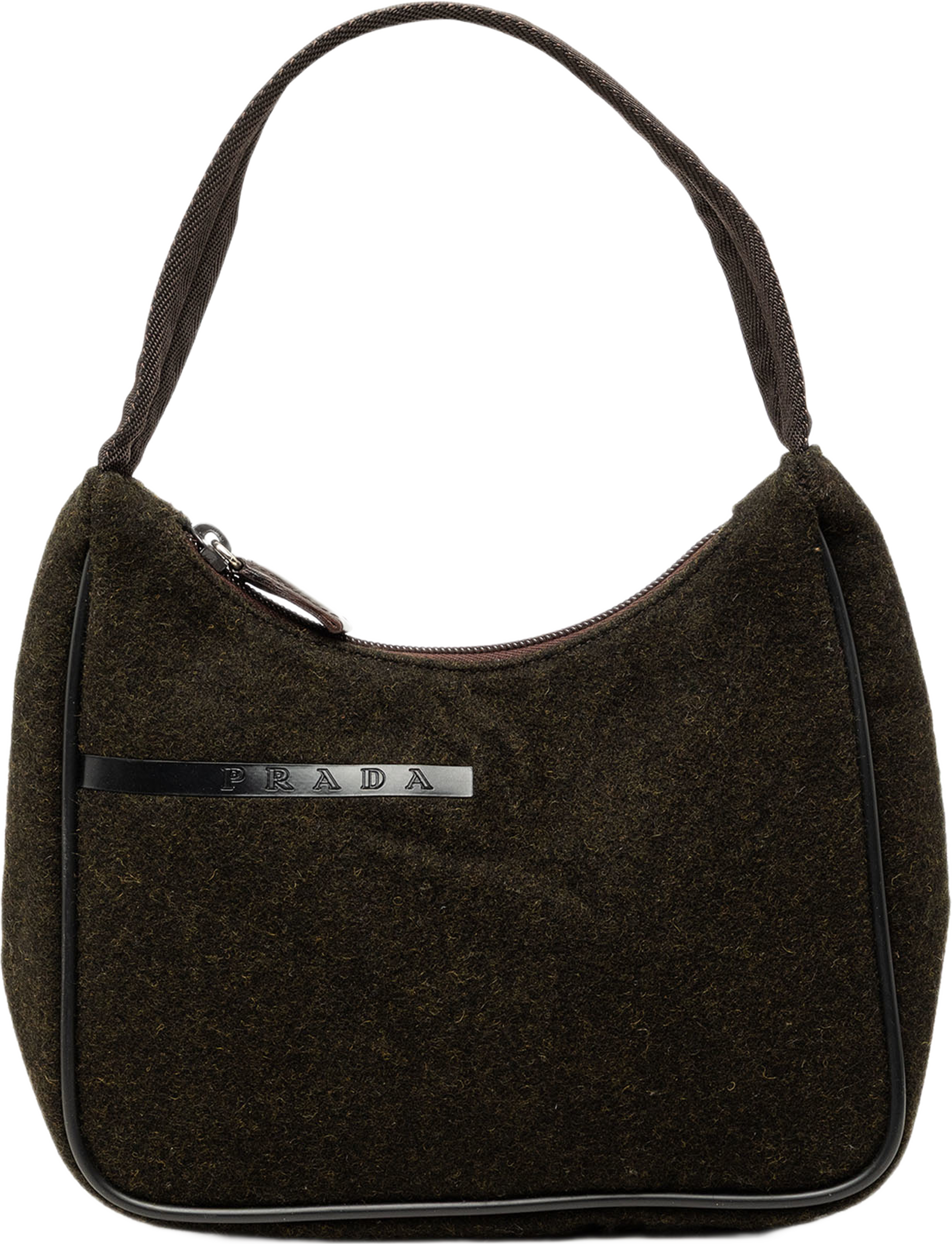 Prada Sports Line Wool Handbag, från Luxclusif, i färgen brun. Klicka för att öppna bilden i stort format