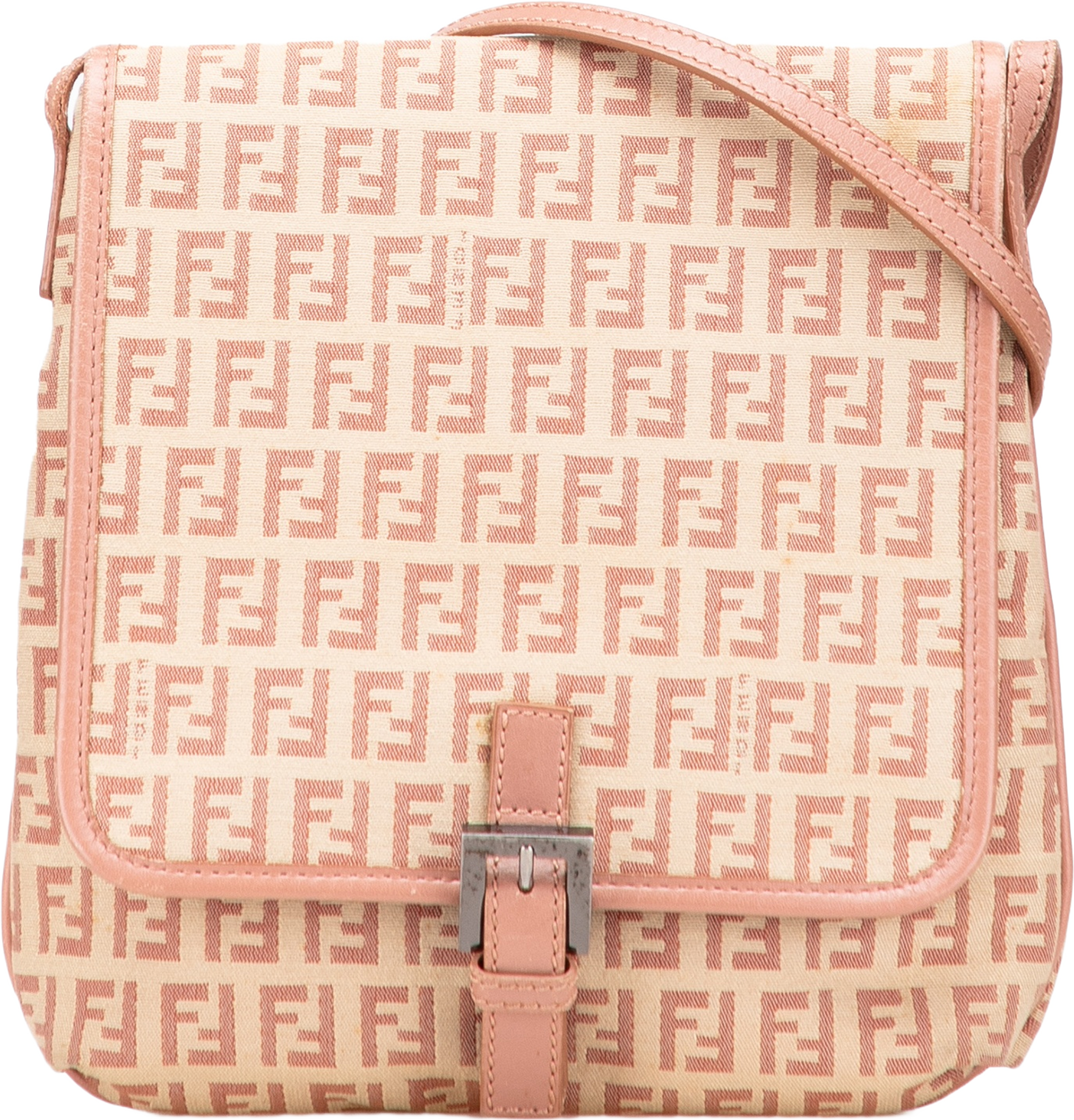 Fendi Zucchino Canvas Crossbody, från Luxclusif, i färgen beige. Klicka för att öppna bilden i stort format