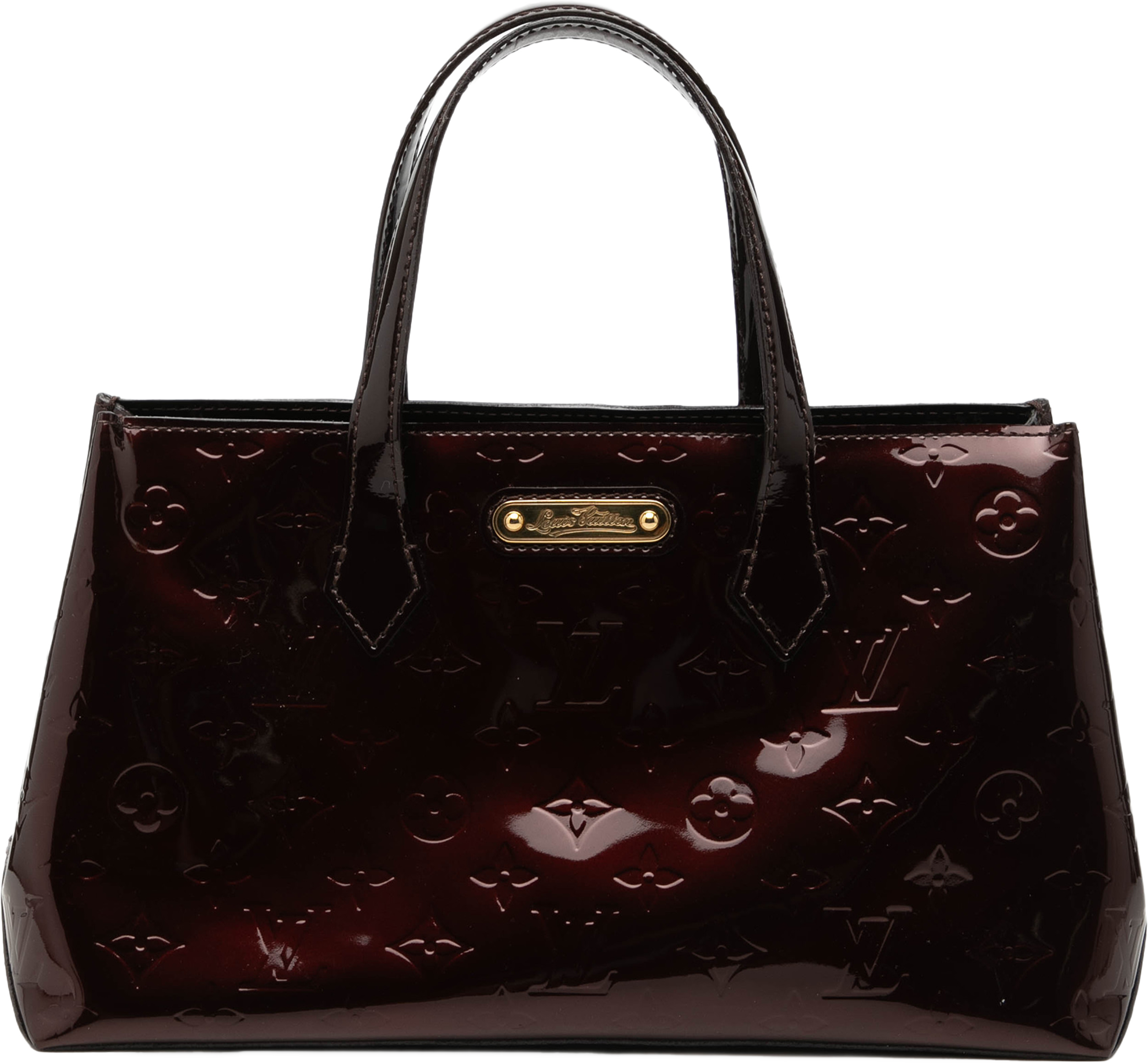 Louis Vuitton Monogram Vernis Wilshire Pm, från Luxclusif, i färgen purple. Klicka för att öppna bilden i stort format