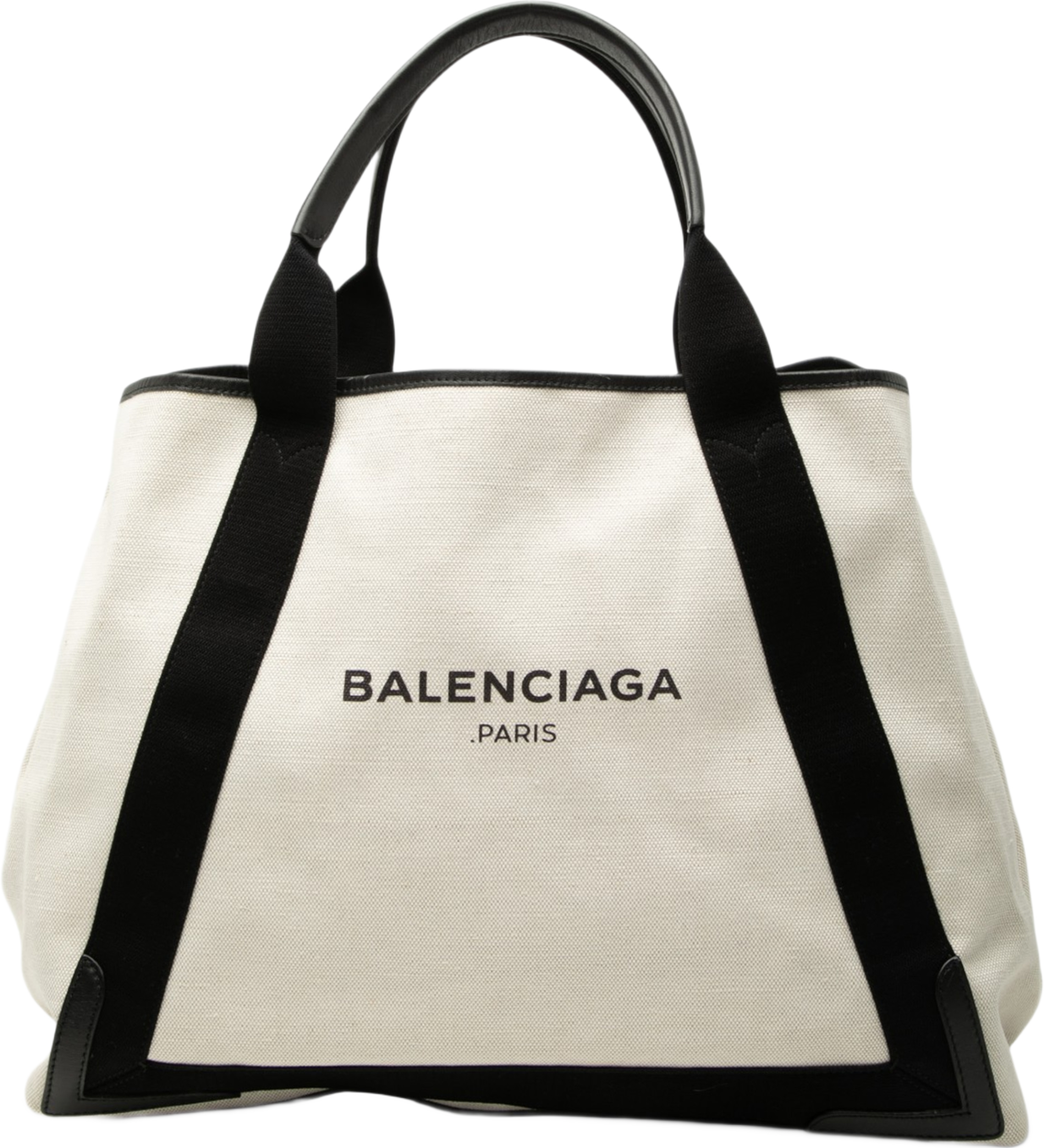 Balenciaga Canvas Navy Cabas Tote M, från Luxclusif, i färgen white. Klicka för att öppna bilden i stort format