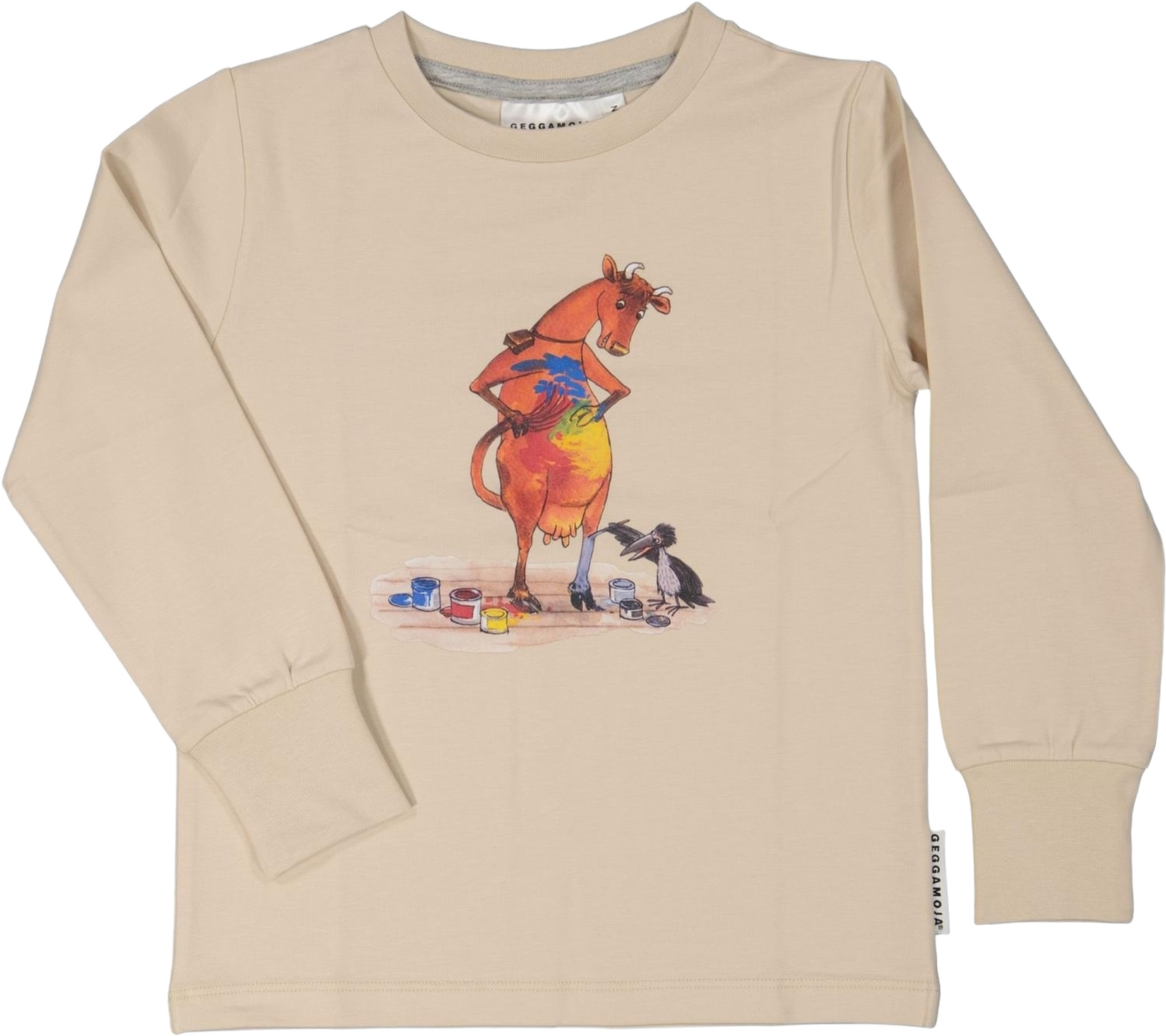 Tröja Mamma Mu Och Kråkan, från Geggamoja, i färgen beige. Klicka för att öppna bilden i stort format