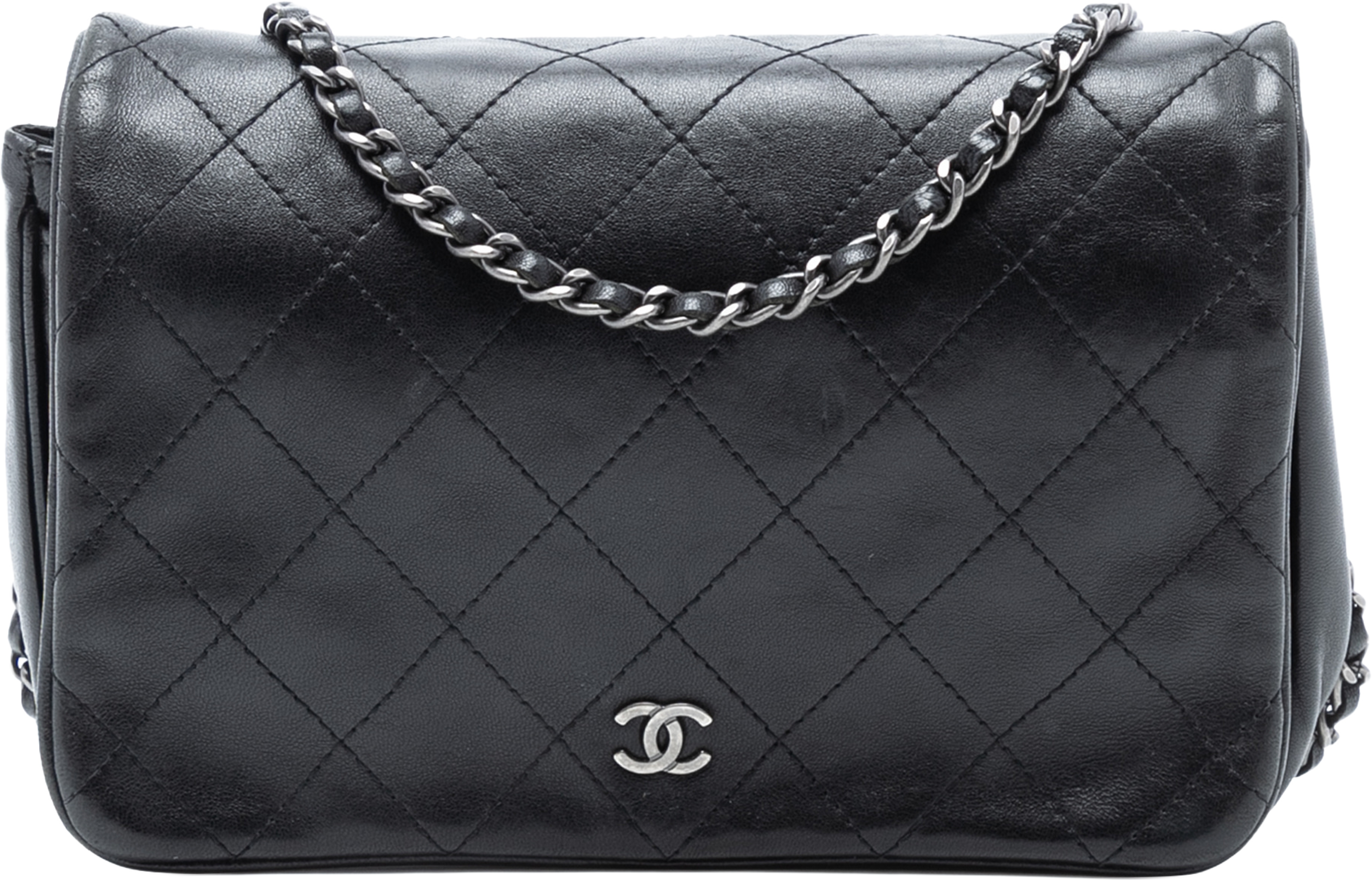 Chanel Cc Quilted Lambskin Full Flap Wallet On Chain, från Luxclusif, i färgen black. Klicka för att öppna bilden i stort format