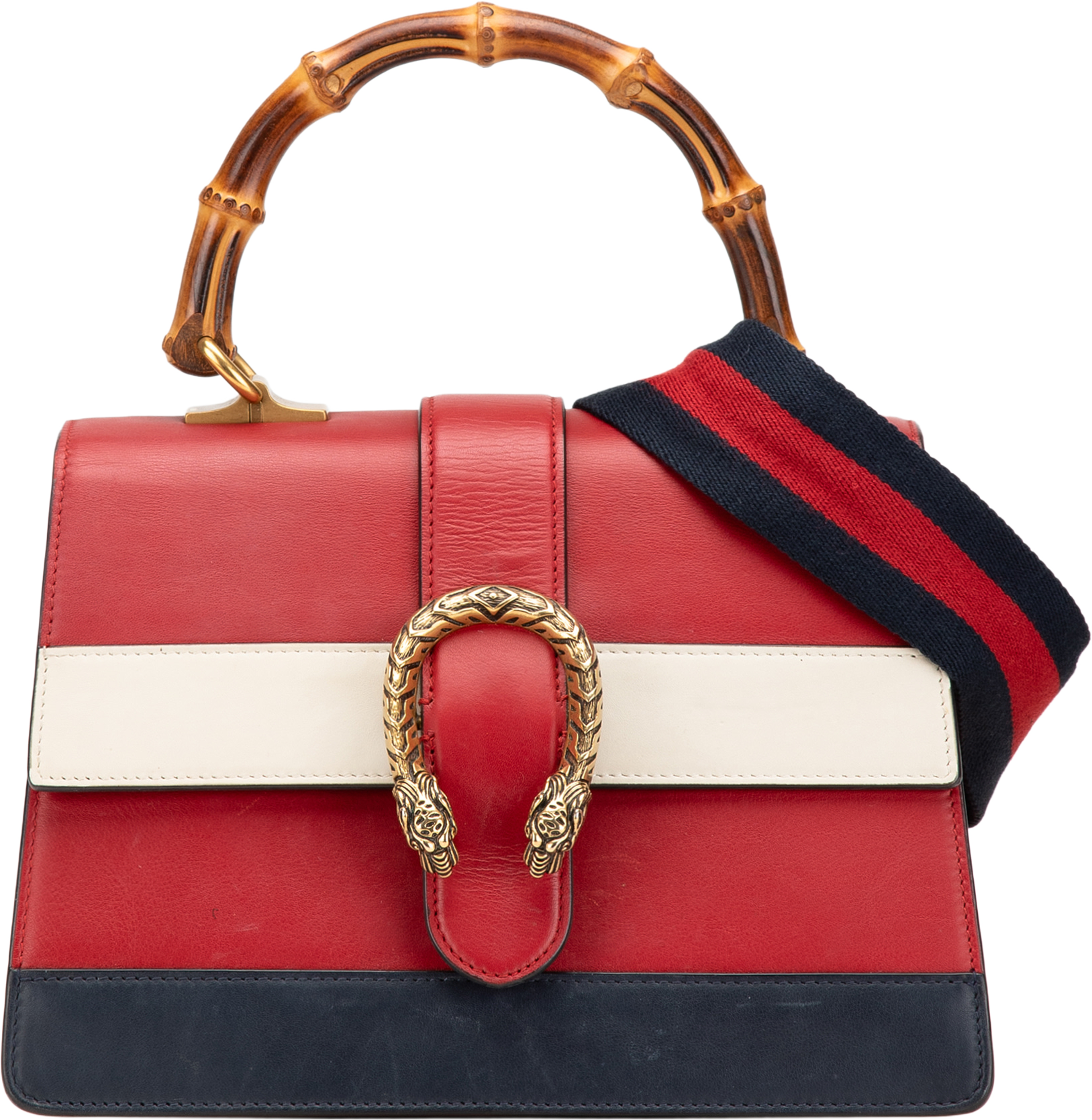 Gucci Medium Leather Bamboo Dionysus Web Satchel