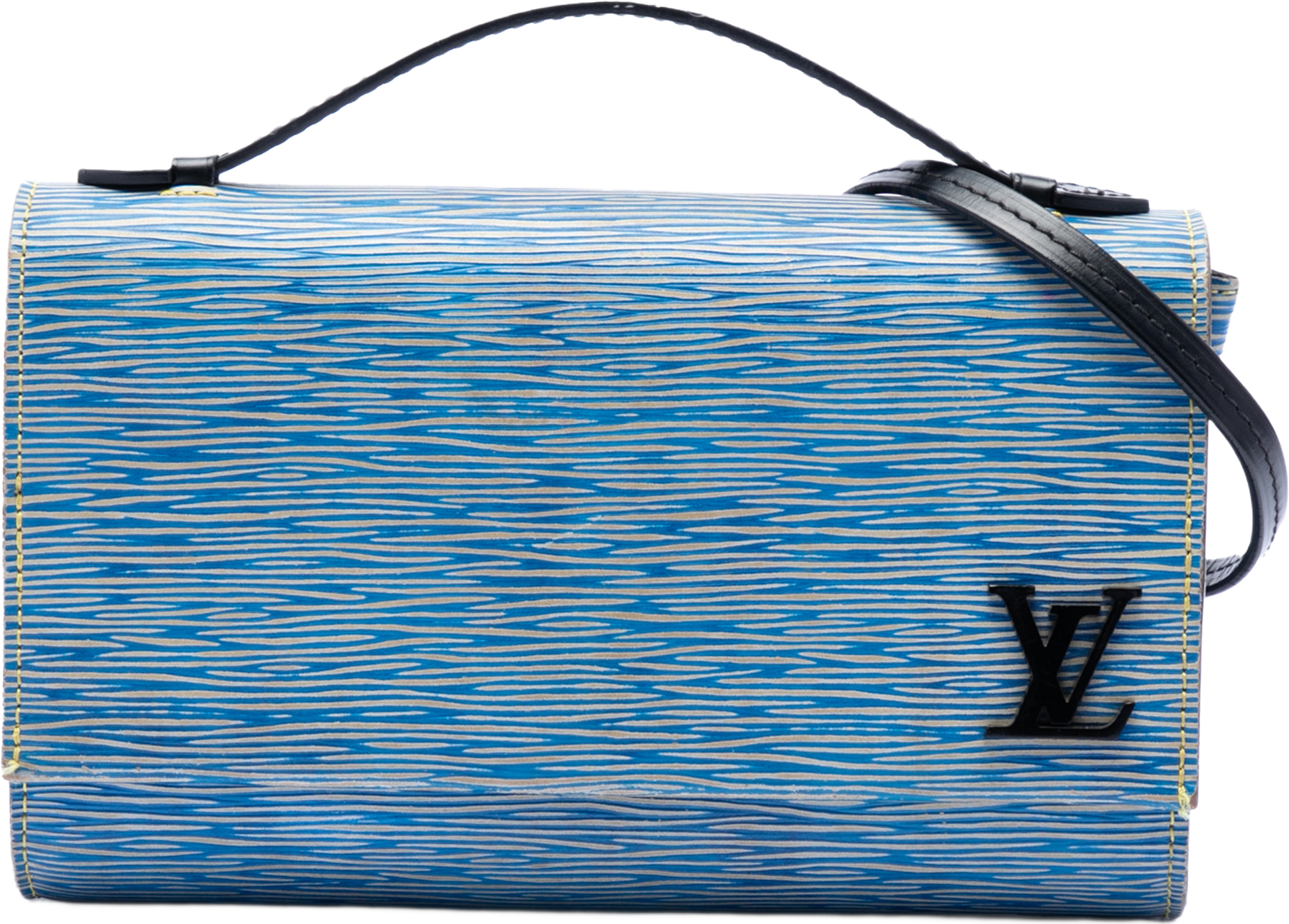 Louis Vuitton Epi Denim Clery, från Luxclusif, i färgen blå. Klicka för att öppna bilden i stort format