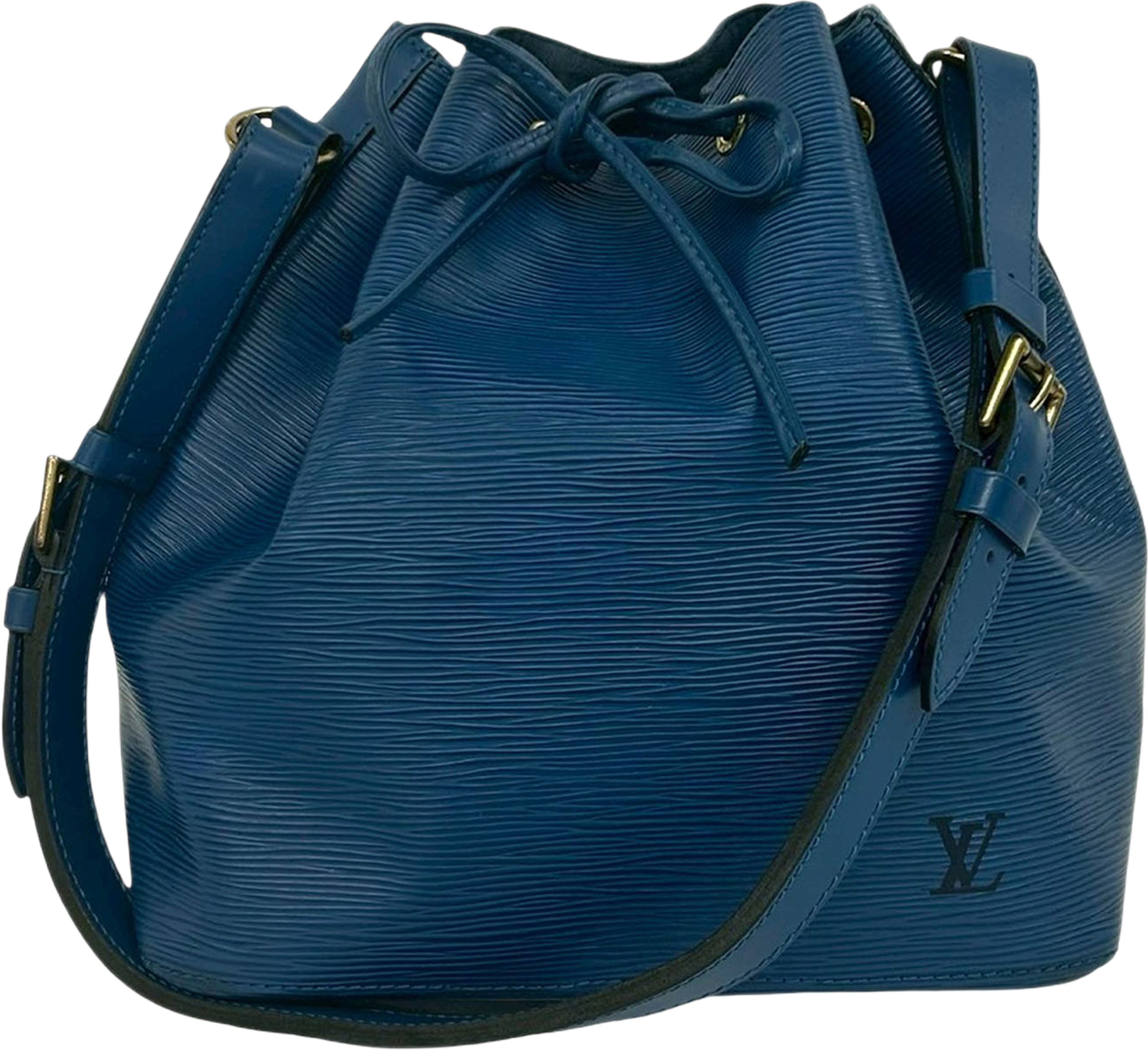 Louis Vuitton Epi Petit Noe, från Luxclusif, i färgen blue. Klicka för att öppna bilden i stort format