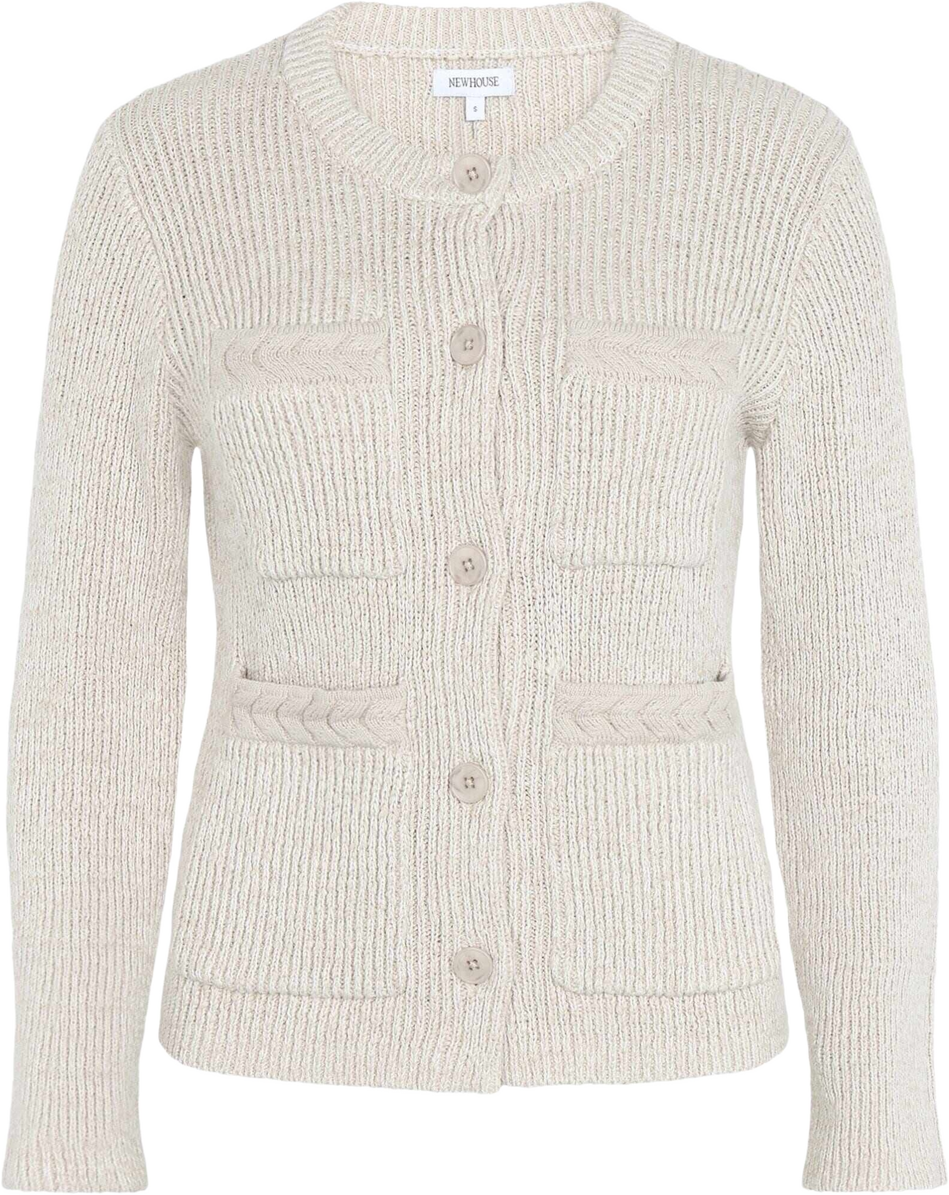 Frankie Knitted Cardigan, från Newhouse, i färgen beige. Klicka för att öppna bilden i stort format
