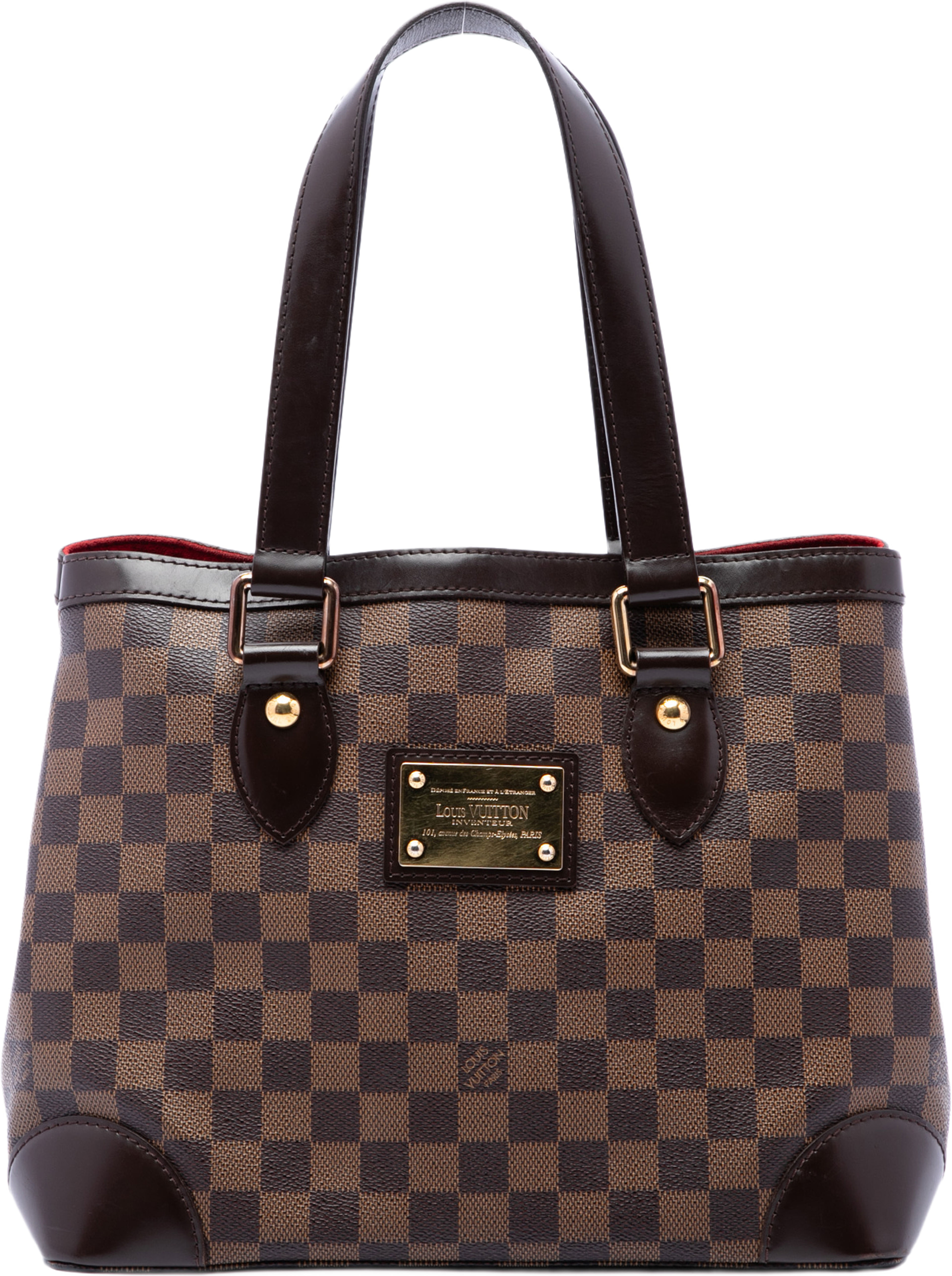 Louis Vuitton Damier Ebene Hampstead Pm, från Luxclusif, i färgen brun. Klicka för att öppna bilden i stort format