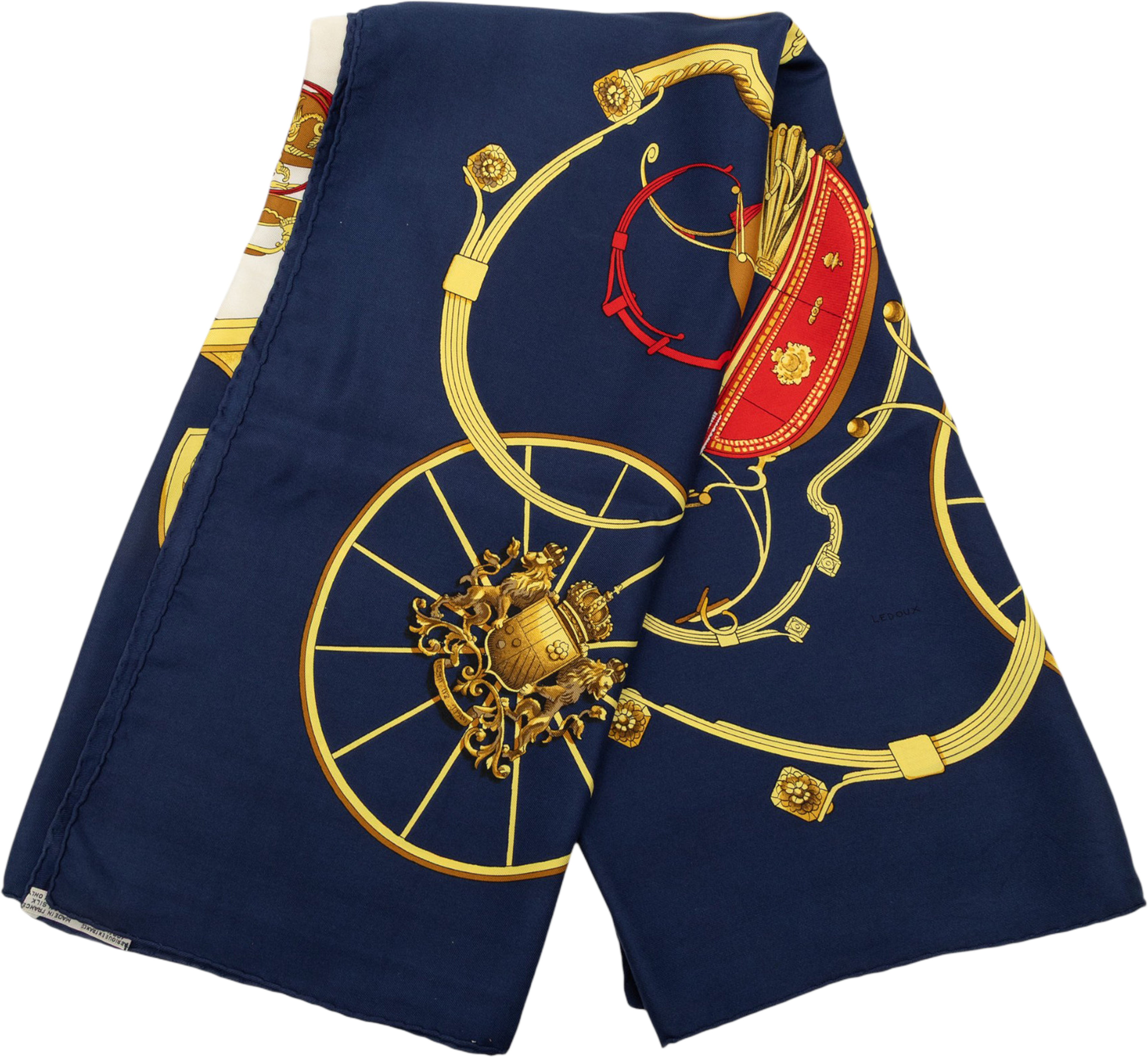 Hermès Springs Silk Scarf 90, från Luxclusif, i färgen navy. Klicka för att öppna bilden i stort format