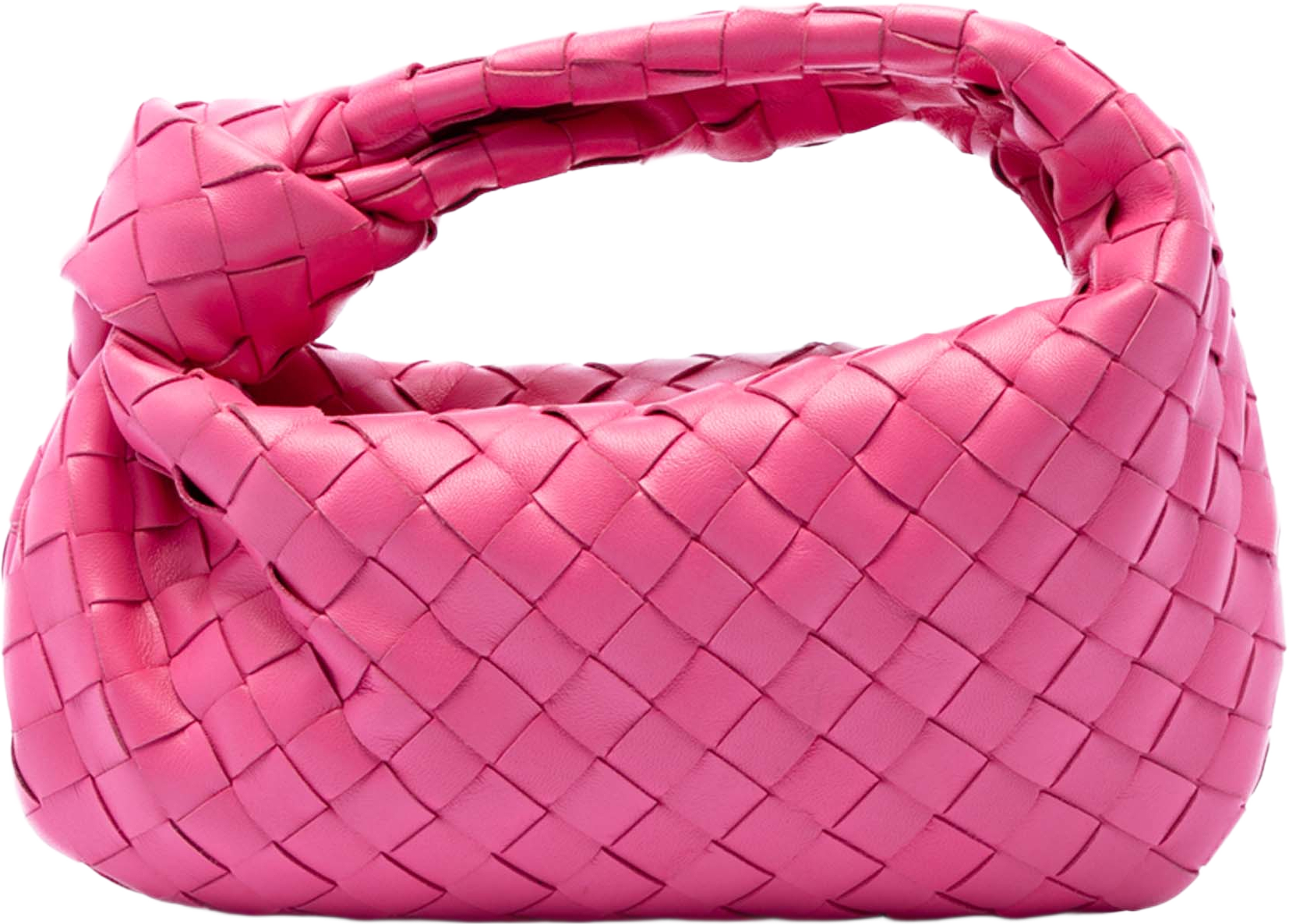 Bottega Veneta Mini Nappa Intrecciato Jodie, från Luxclusif, i färgen pink. Klicka för att öppna bilden i stort format