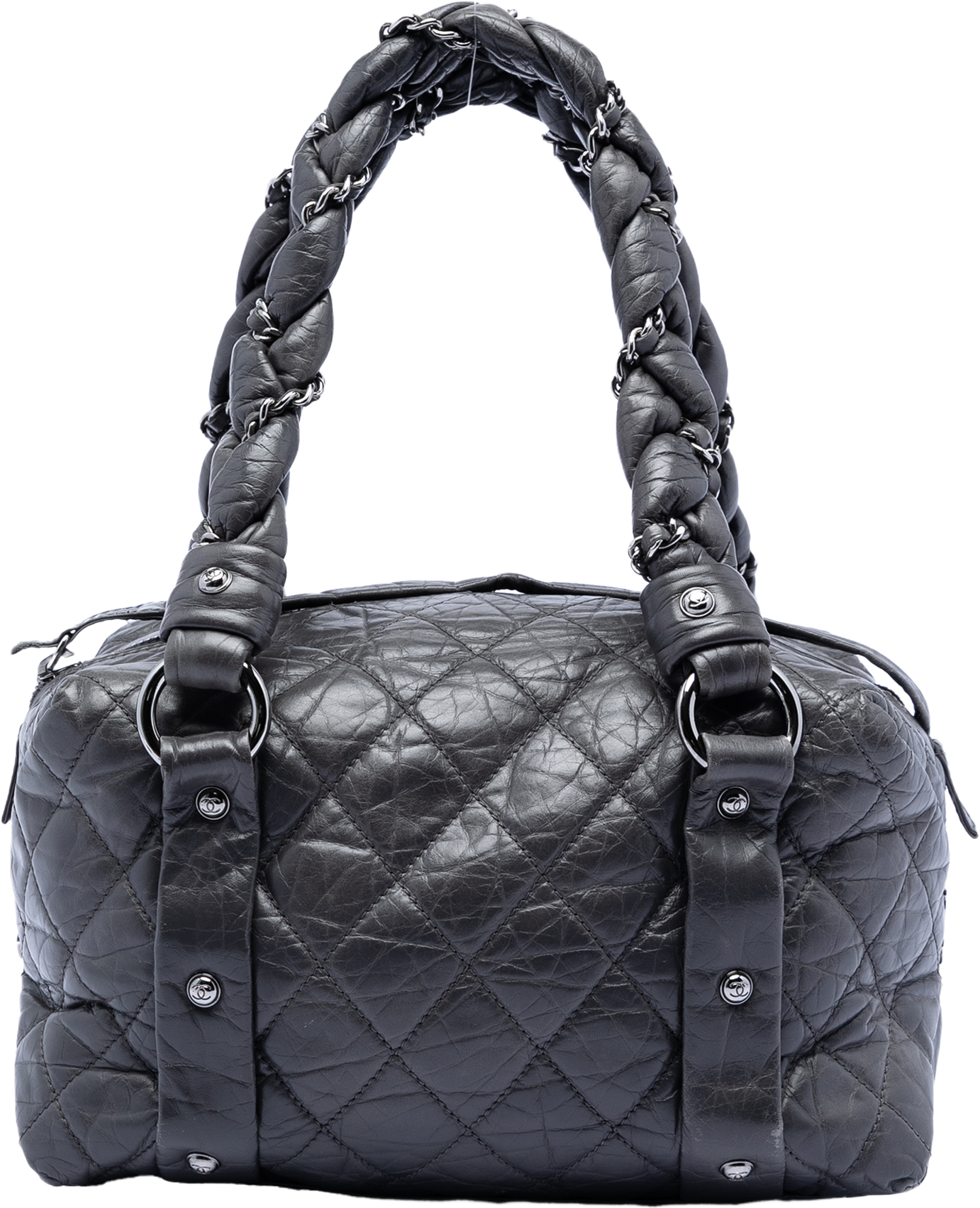 Chanel Small Distressed Lambskin Lady Braid Tote, från Luxclusif, i färgen black. Klicka för att öppna bilden i stort format