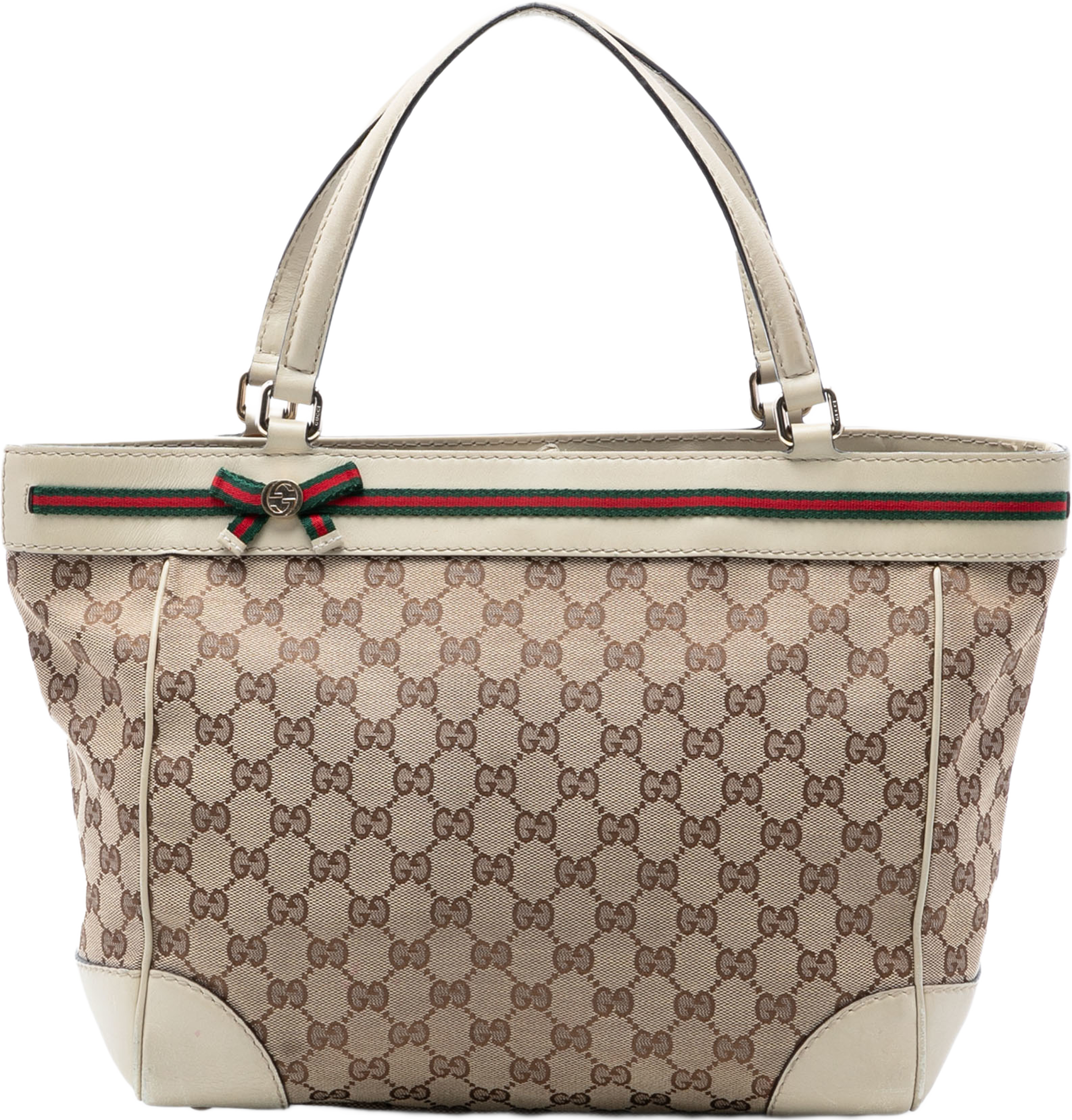 Gucci Gg Canvas Web Mayfair Tote, från Luxclusif, i färgen beige. Klicka för att öppna bilden i stort format