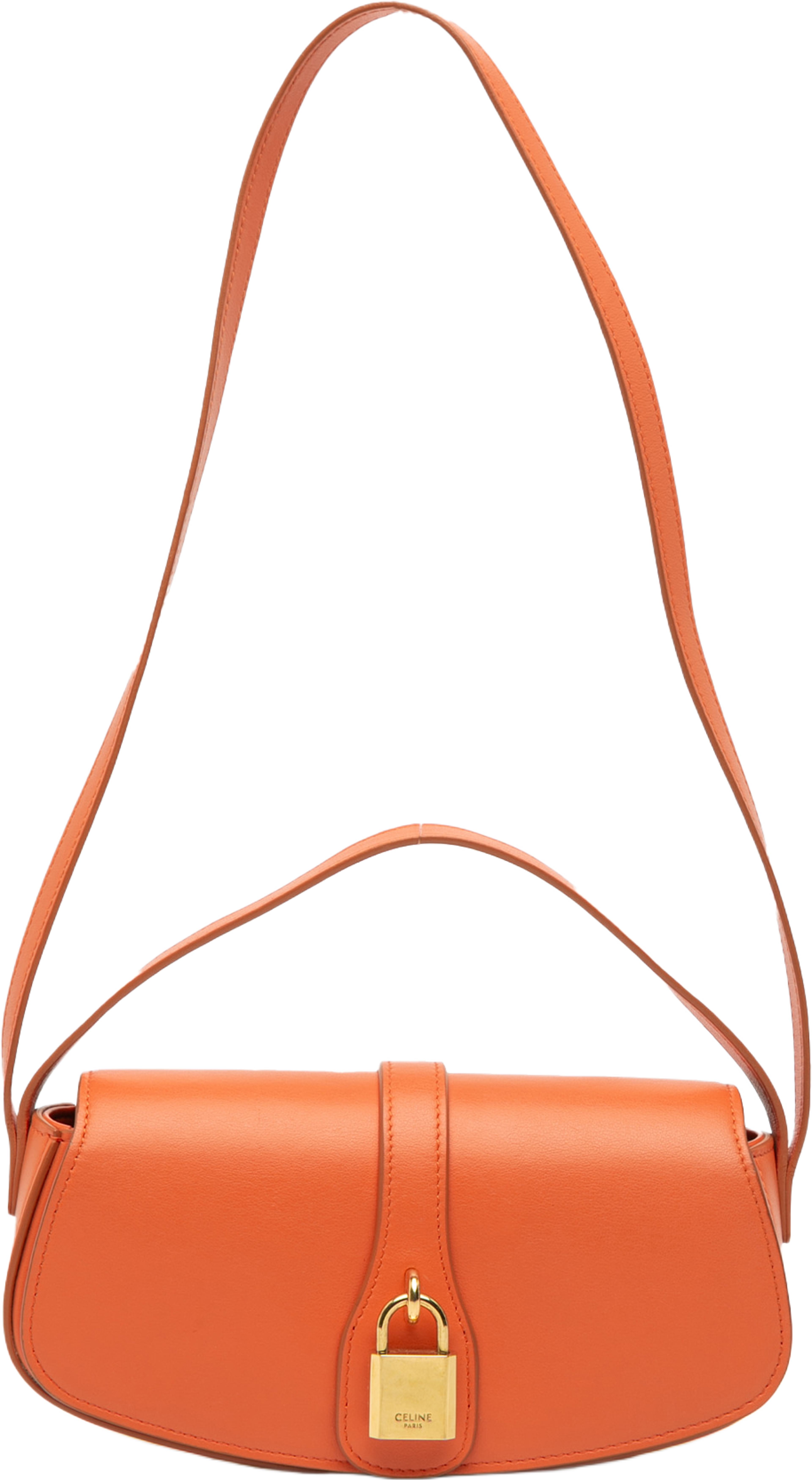 Celine Smooth Calfskin Tabou Clutch On Strap, från Luxclusif, i färgen orange. Klicka för att öppna bilden i stort format