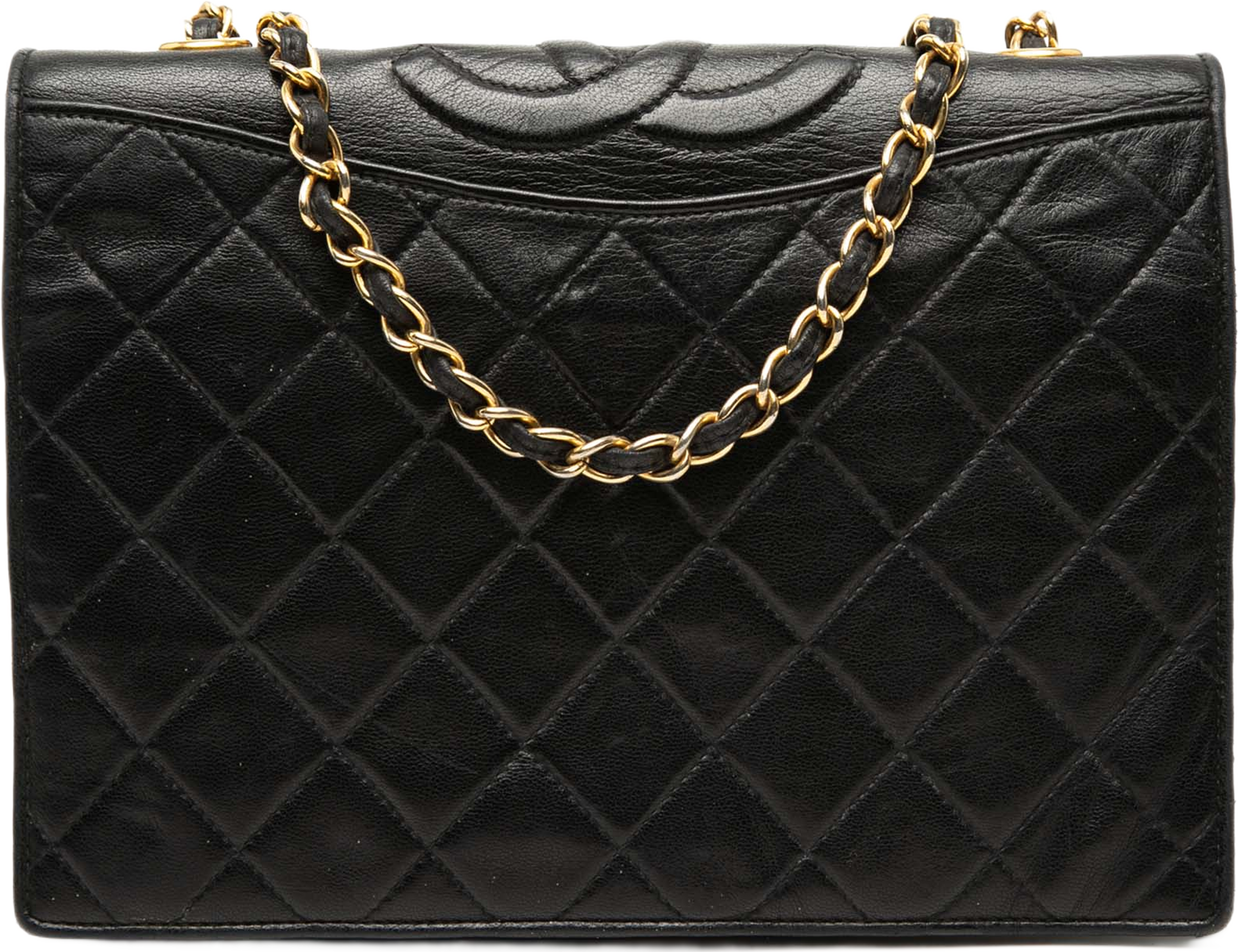Chanel Cc Quilted Lambskin Full Flap, från Luxclusif, i färgen black. Klicka för att öppna bilden i stort format